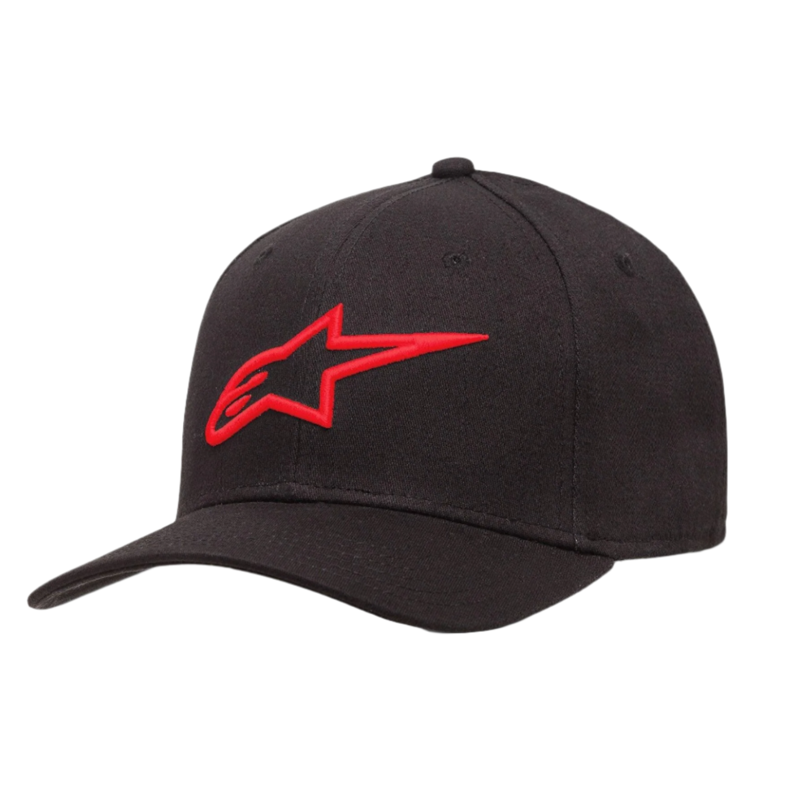 Tijdloze gebogen hoed - Zwart/Rood