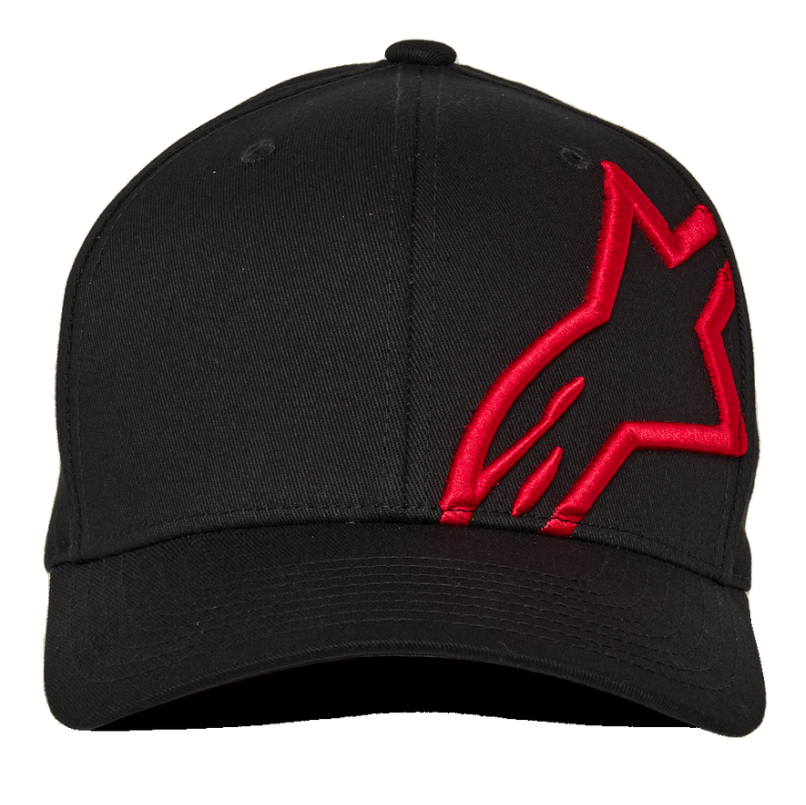 Corp Shirt 2 met gebogen pet - Zwart/Rood