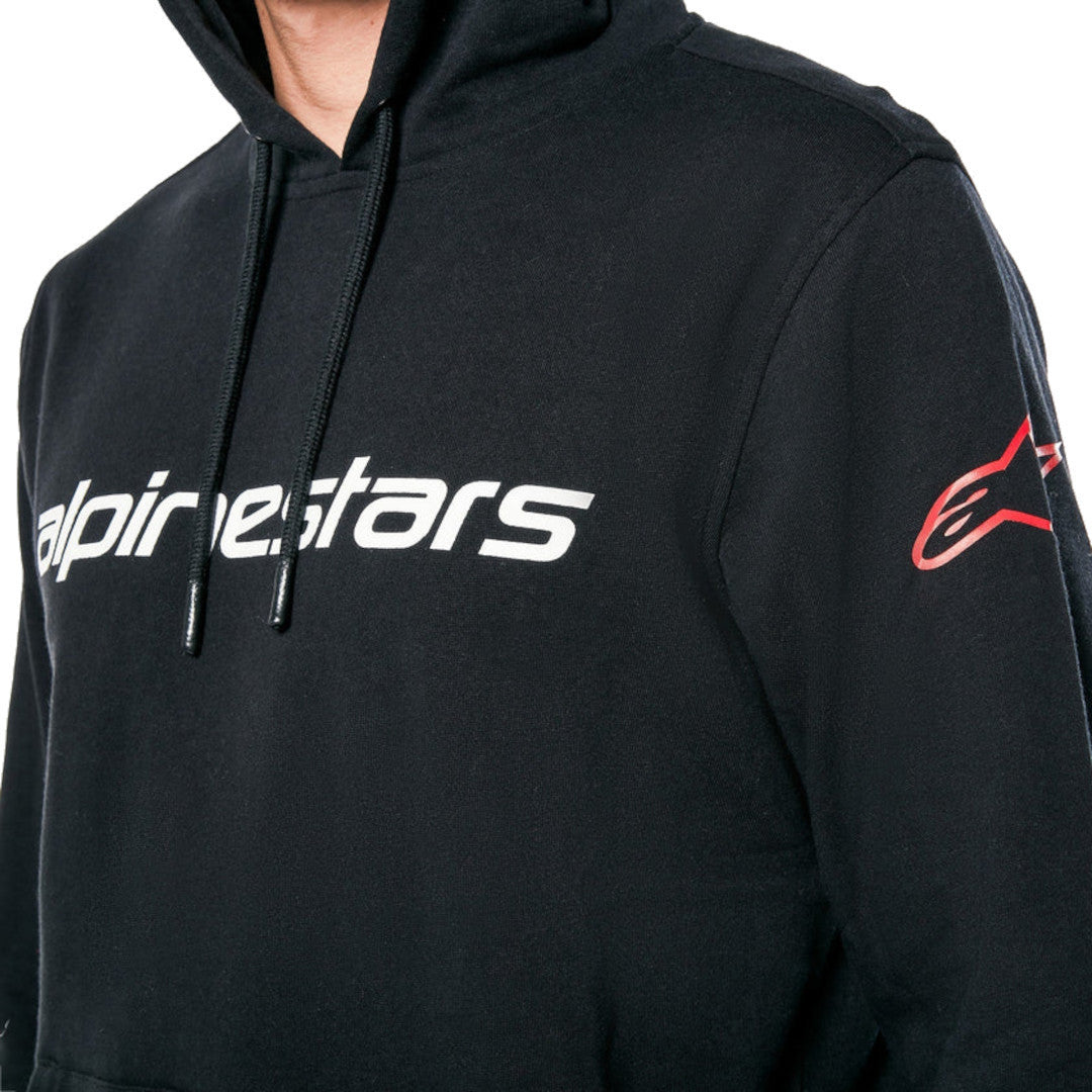 Linear Wordmark V3 Hoodie - Zwart/Wit/Rood