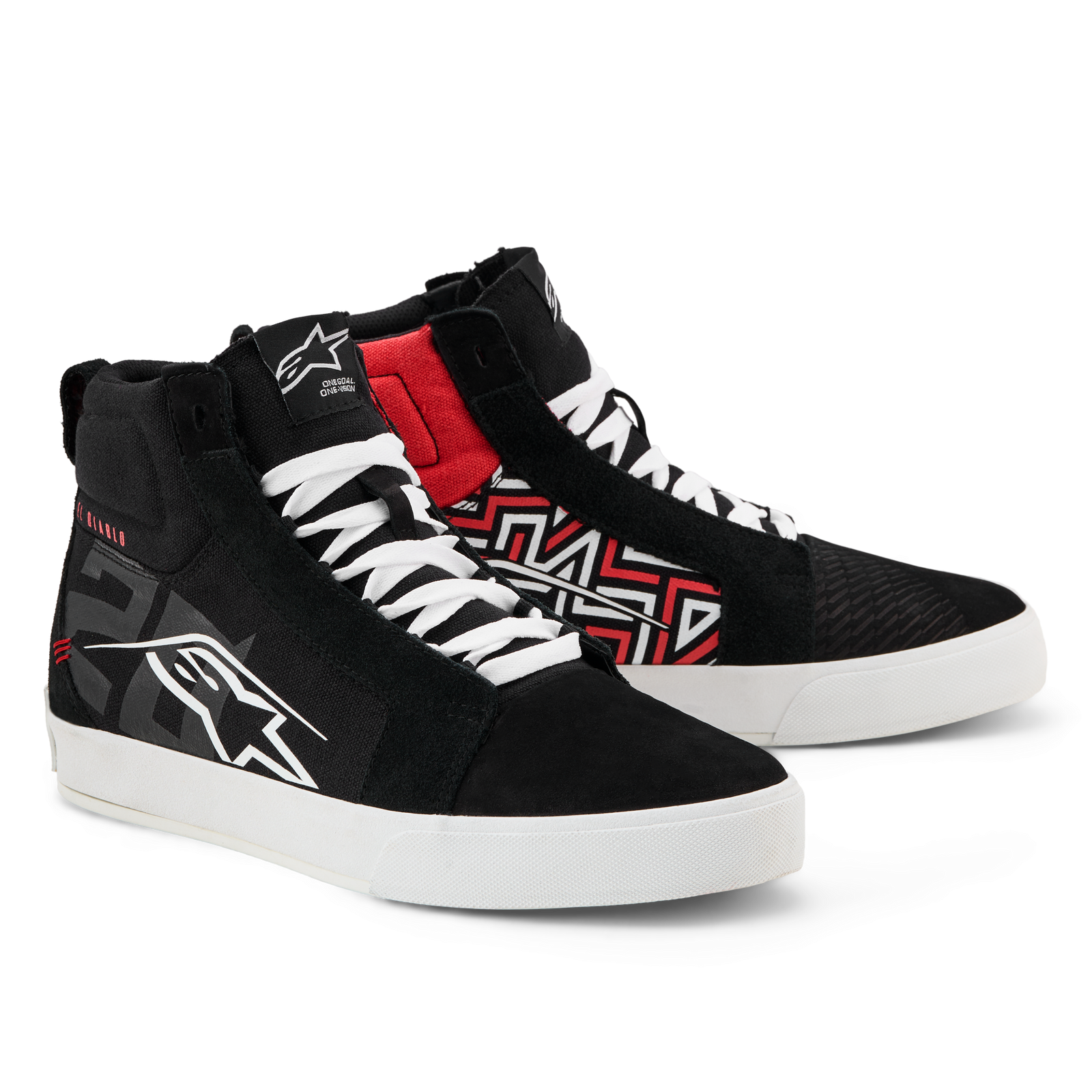 Alpinestars FQ20 Ride-63 Canvas Riding Shoes - Black/White/Bright Red