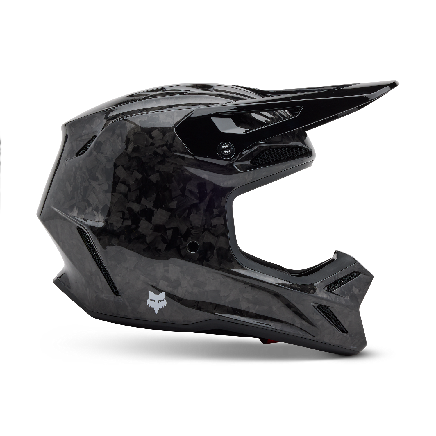 Fox V3 RS Carbon Solid Black Helmet