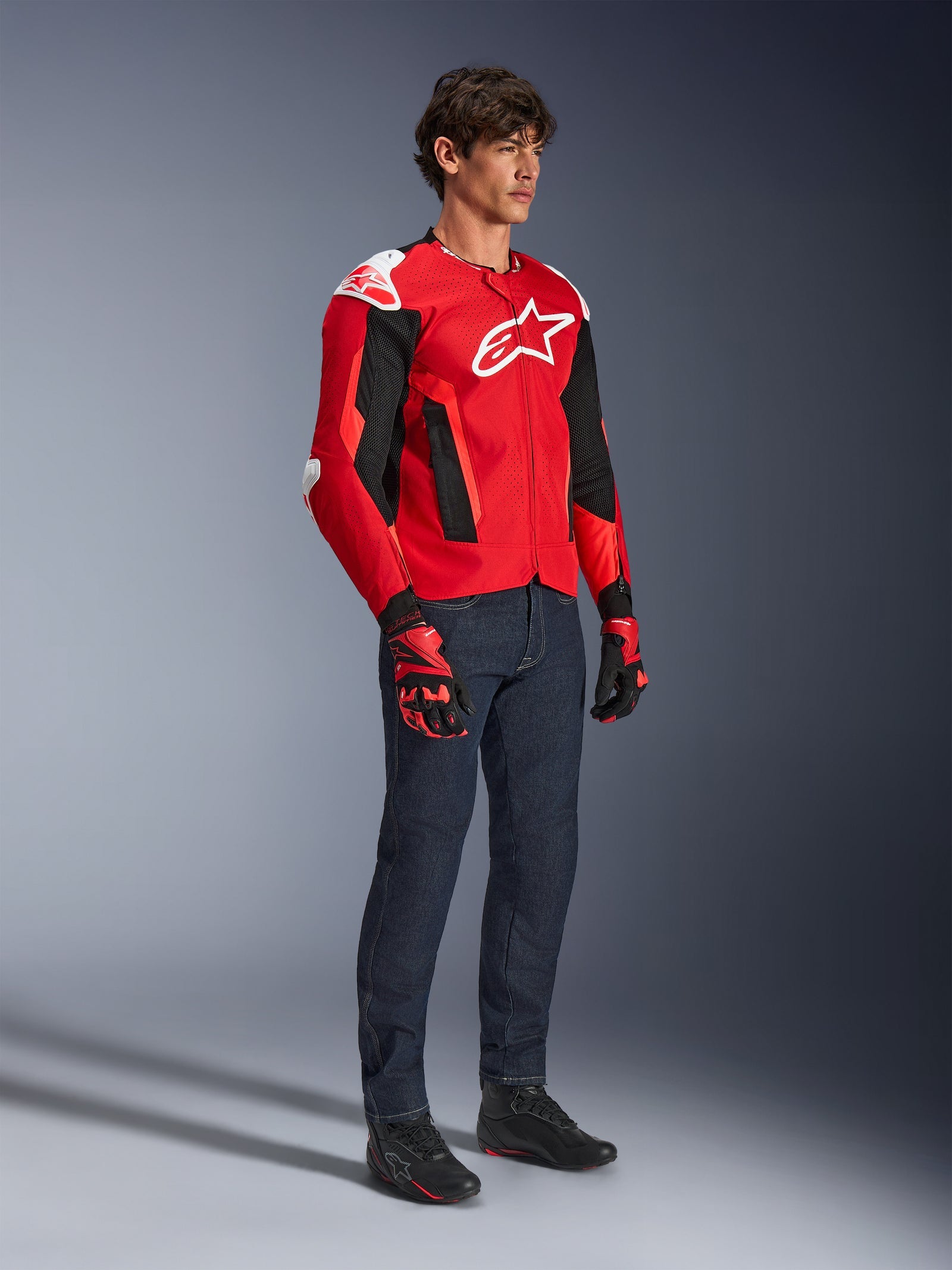 Alpinestars T-GP Air Jacket - Bright Red/Red Fluo/Black