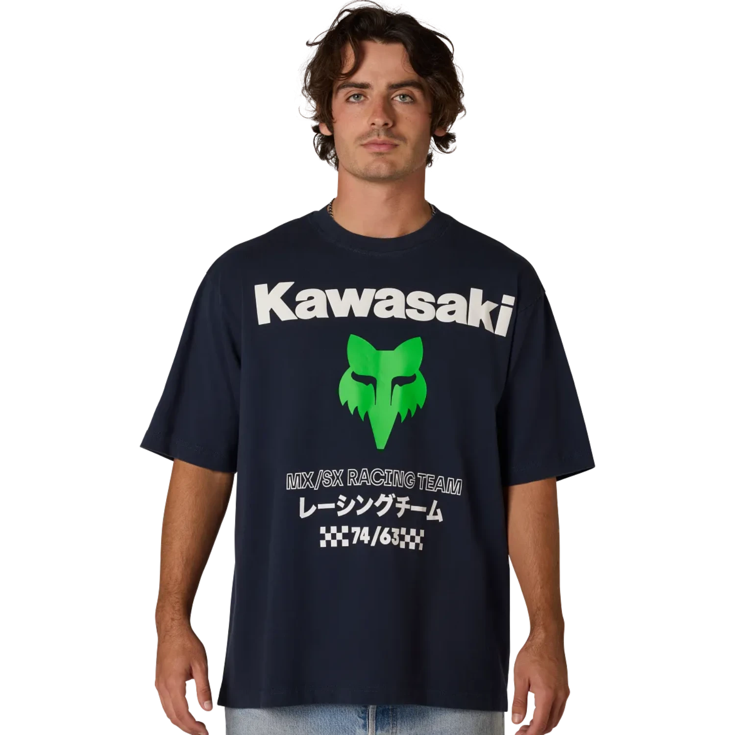 T-shirt oversized mi-lourd Fox Kawi - Bleu nuit