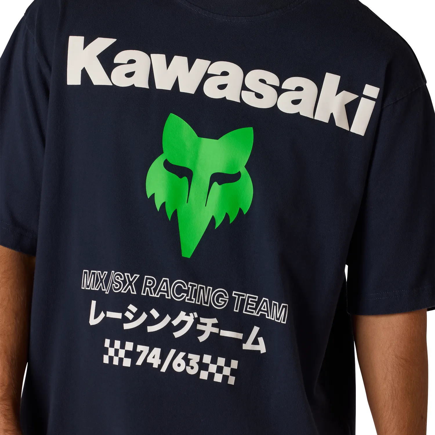 T-shirt oversized mi-lourd Fox Kawi - Bleu nuit