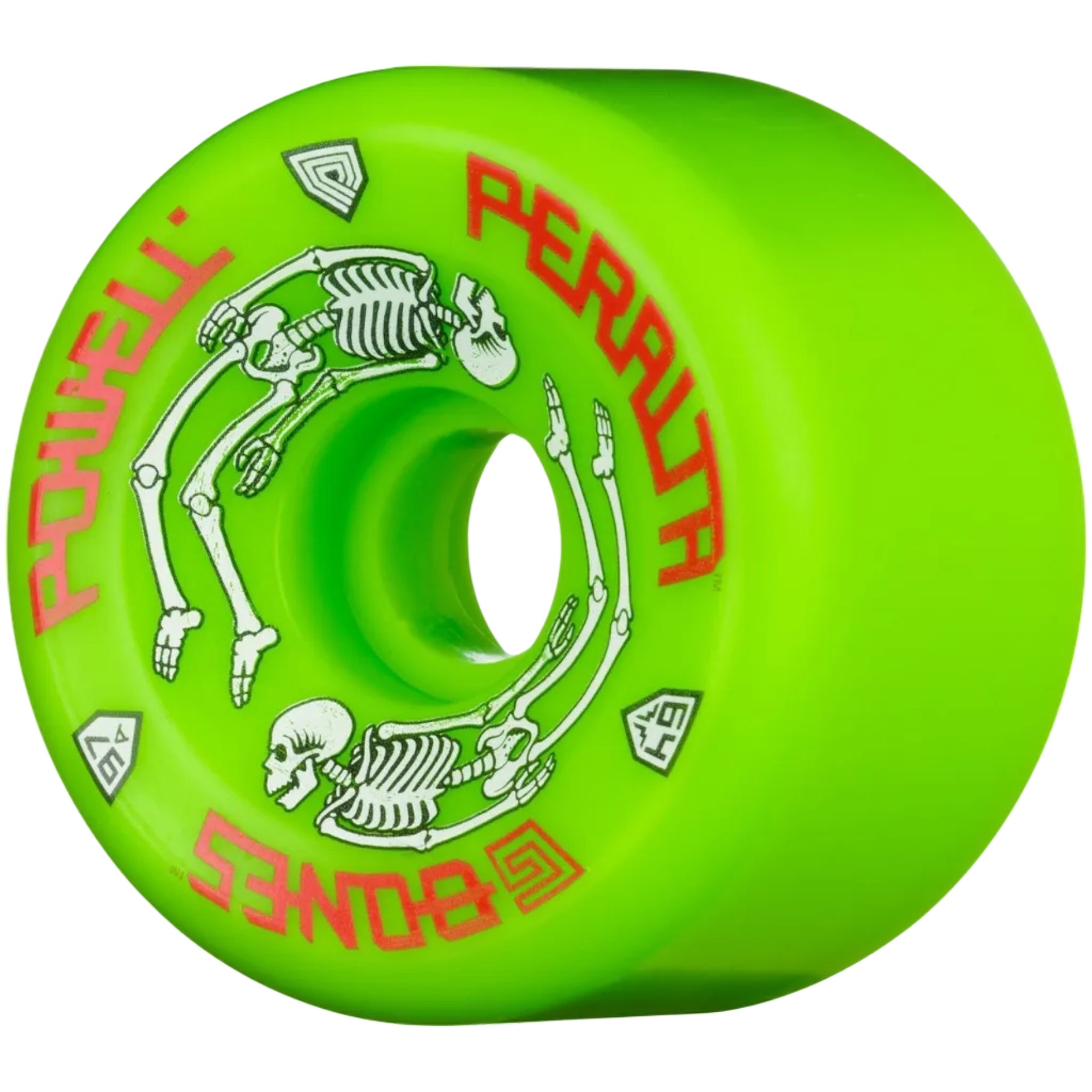 Roues de skateboard Powell Peralta G-Bones 64 mm 97a - Vertes (paquet de 4)