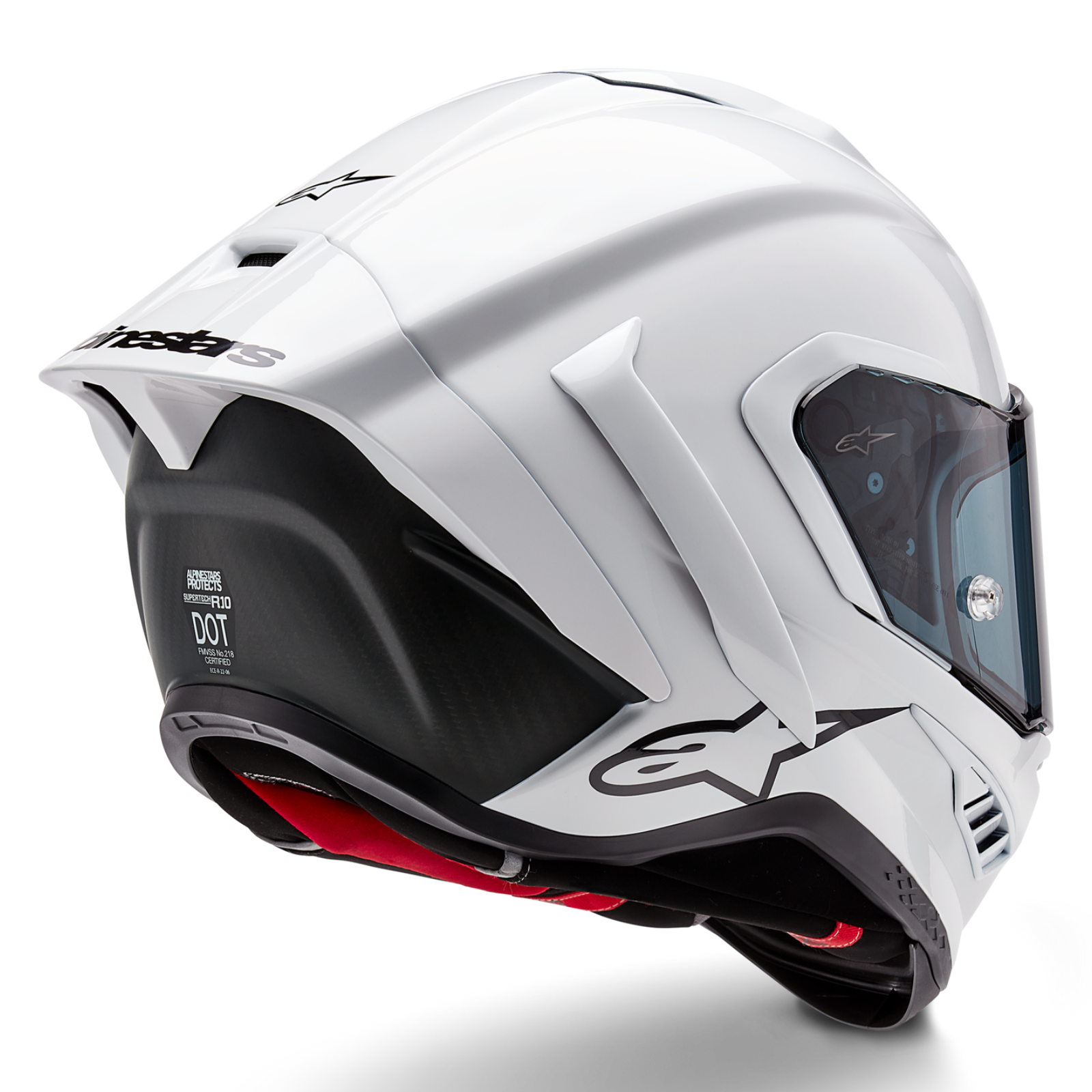 Supertech R10 Solid Helmet - White Glossy Black Matt