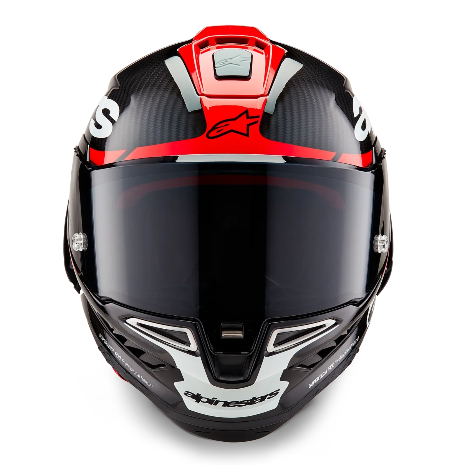 Alpinestars Supertech R10 Element Helmet - Black/Carbon Bright Red/White Glossy