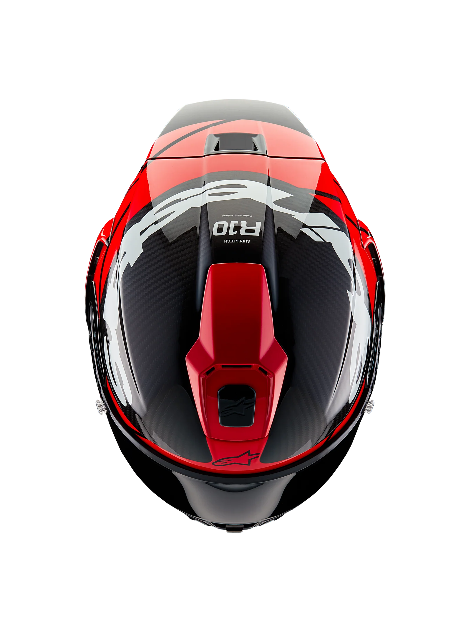 Alpinestars Supertech R10 Element Helmet - Black/Carbon Bright Red/White Glossy