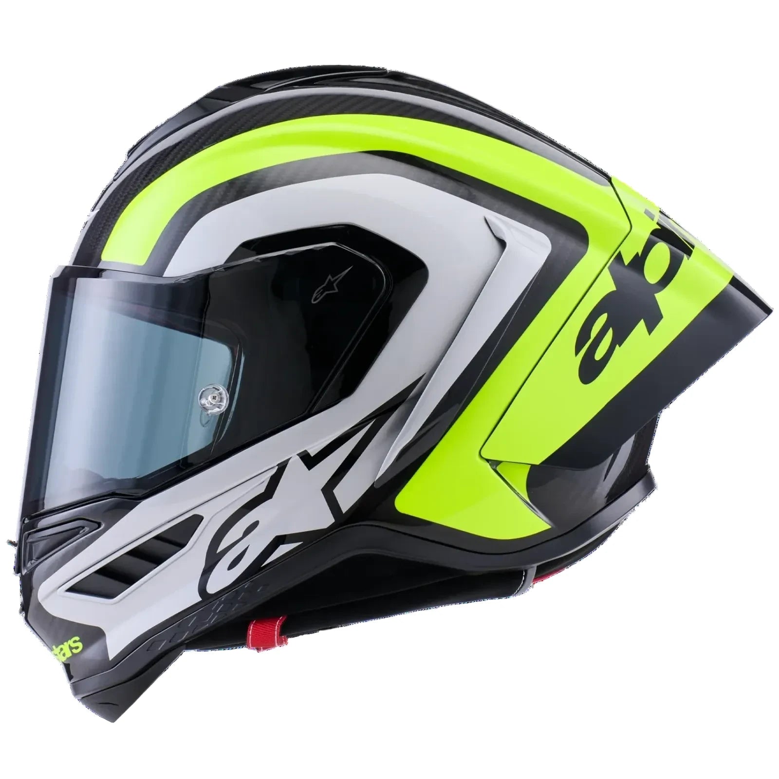 Alpinestars Supertech R10 Arius Helm - Zwart/Zilver/Geel Fluo Glanzend