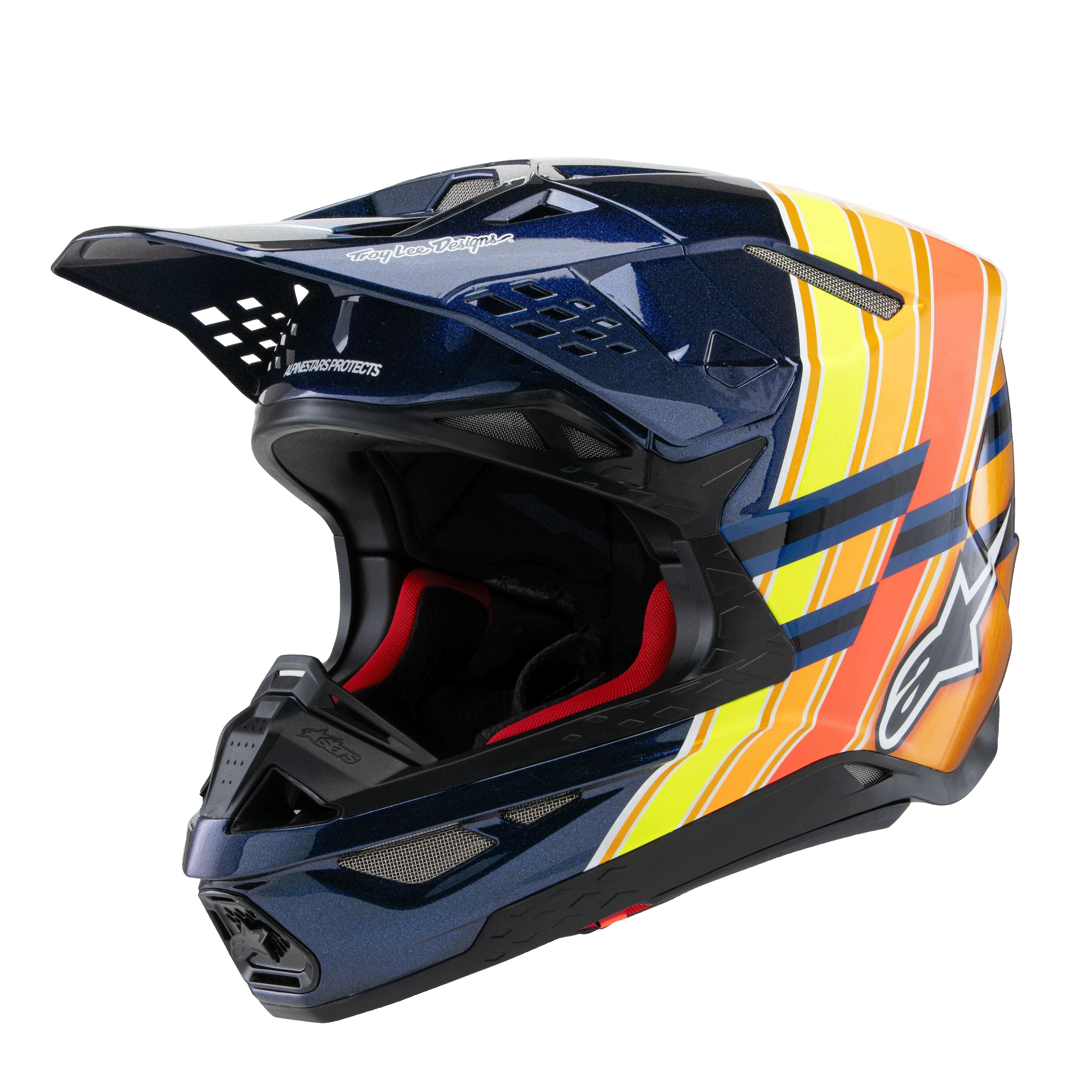 Alpinestars S-M10 TLD Edition Helmet - Dark Blue/Orange/Yellow Fluo/Red