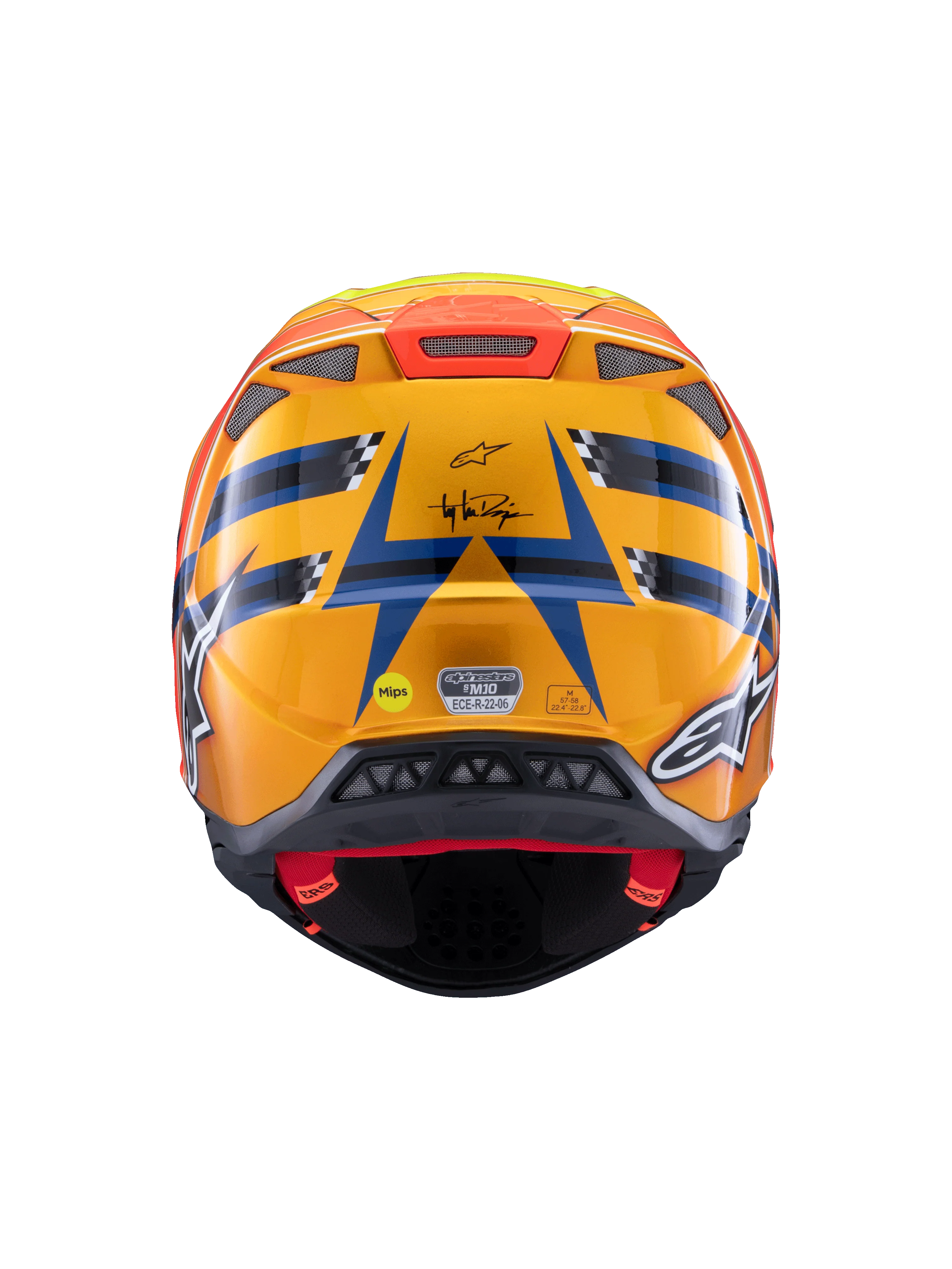 Alpinestars S-M10 TLD Edition Helmet - Dark Blue/Orange/Yellow Fluo/Red