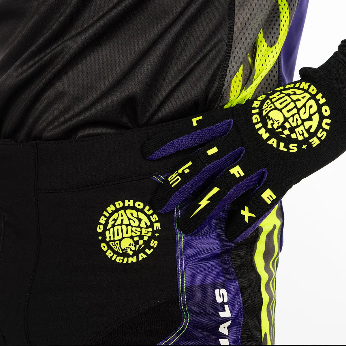 Fasthouse Speed Style Atomic Youth Glove - High Viz/Black