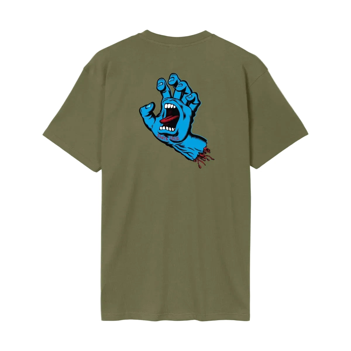 Santa Cruz Screaming Hand Chest Tee - Deep Olive