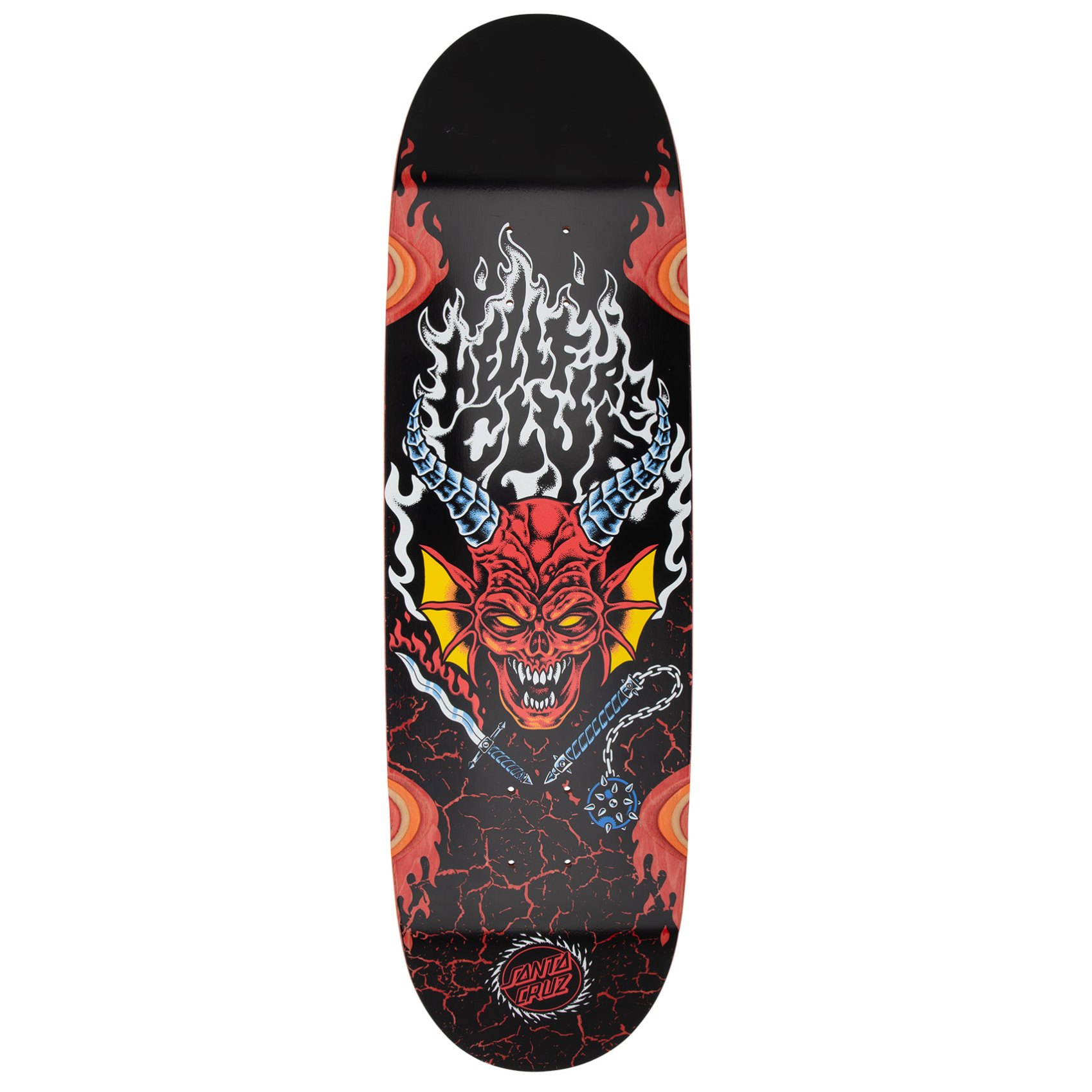 9 inch Stranger Things Hellfire Club Flames Santa Cruz skateboarddeck