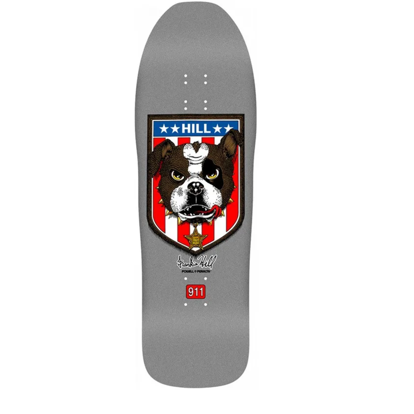 Planche de skate Powell Peralta Frankie Hill Bulldog Reissue 10 pouces - Argent