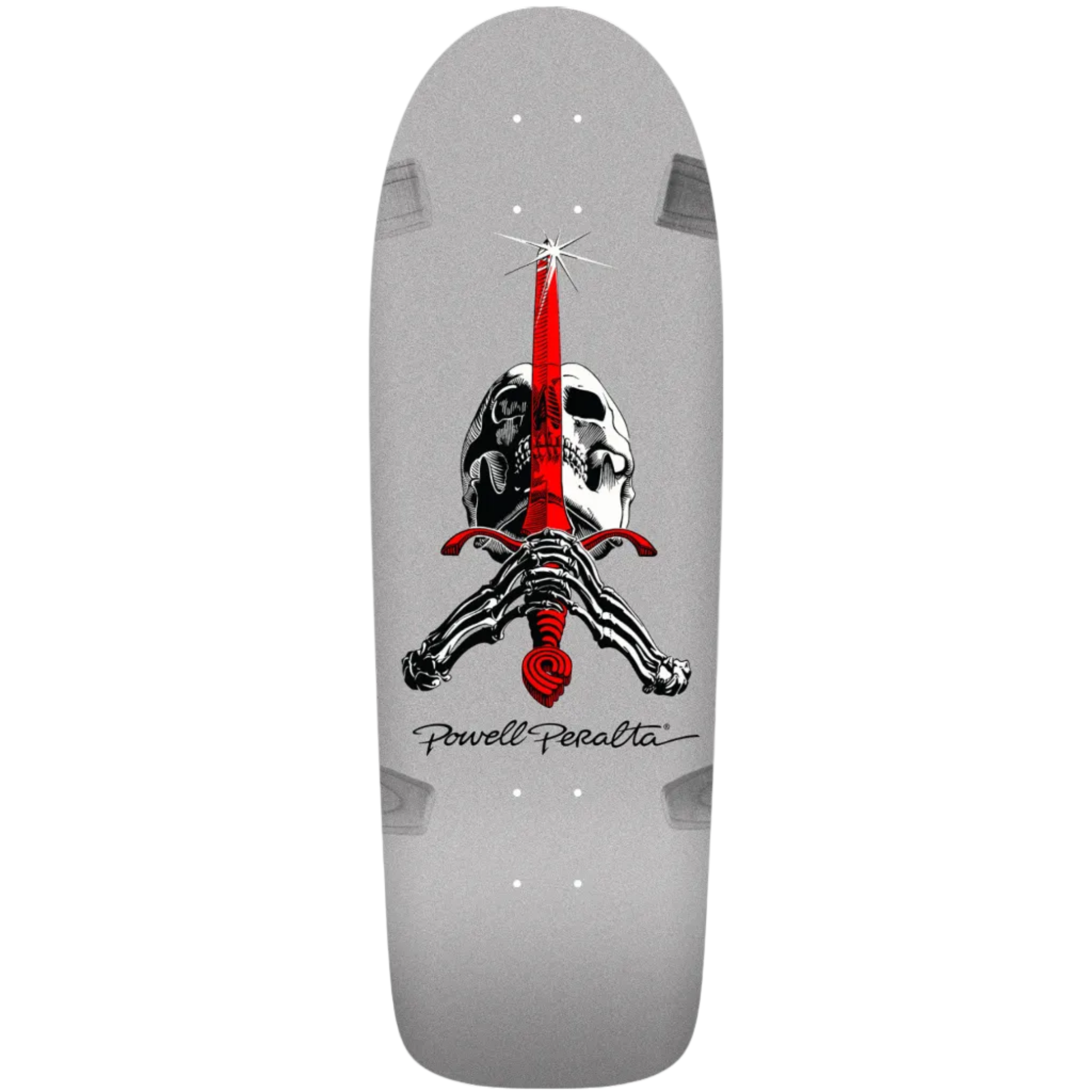 Powell Peralta Ray Rodriguez OG Skull & Sword Reissue Deck 10" - Silver