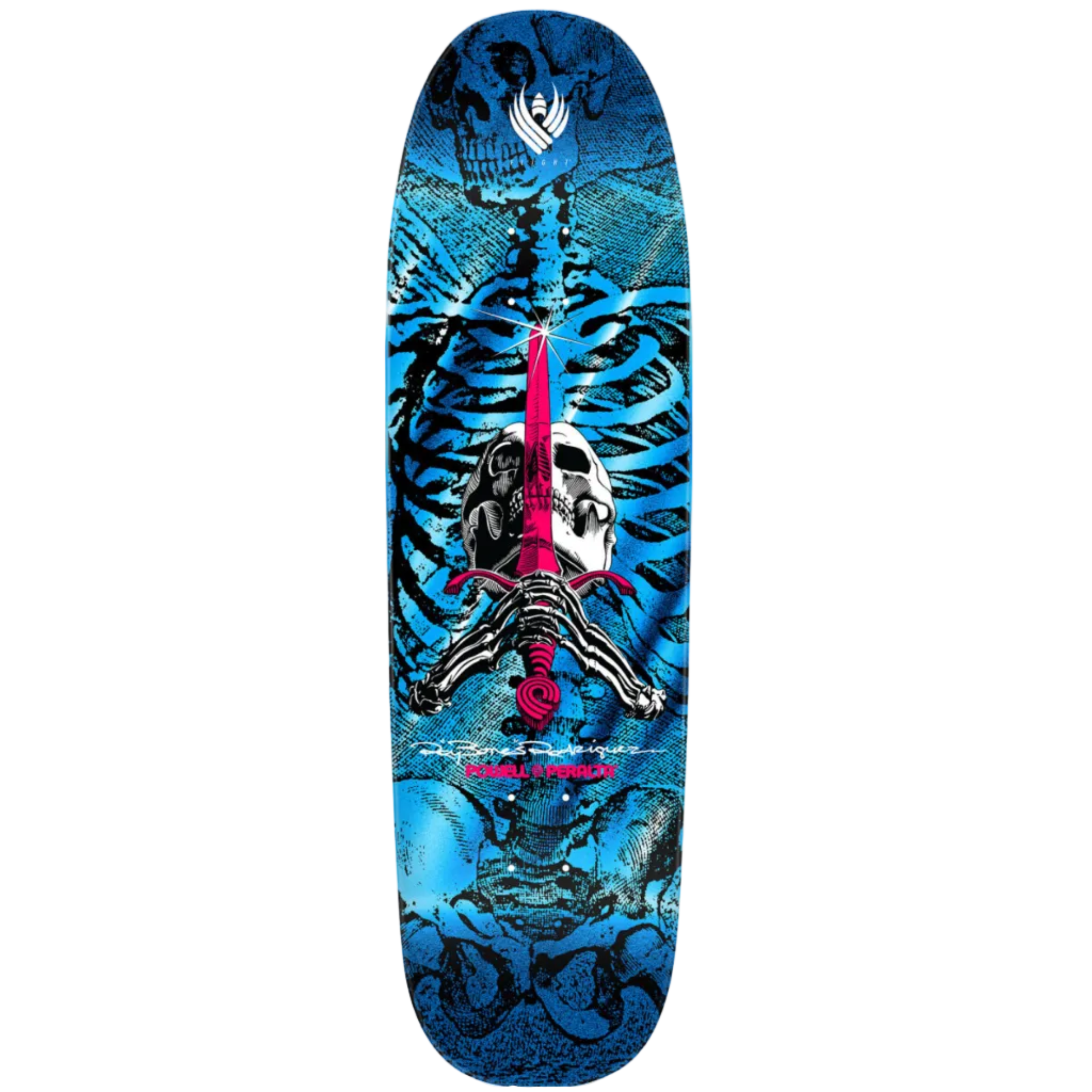 Powell Peralta Rodriguez Skull & Sword Flight Deck 9.26" Blauwe Folie