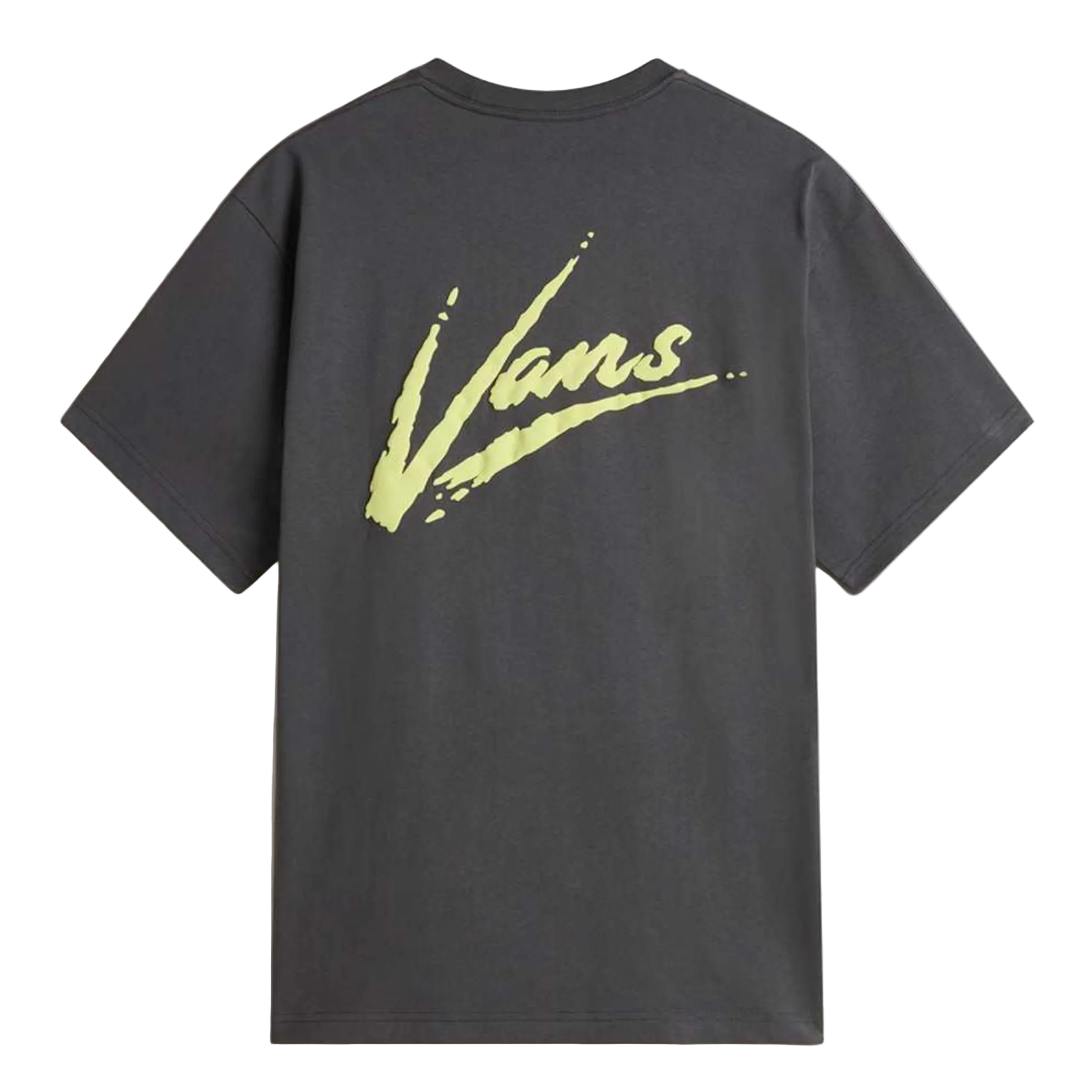 Vans Brush Script Loose Fit T-Shirt - Asphalt/Shadow Lime