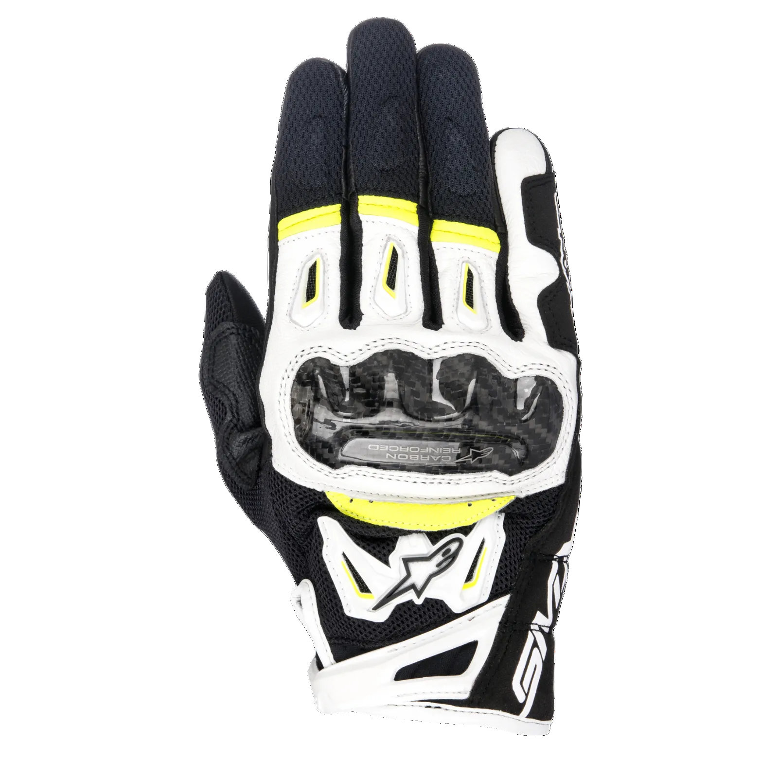 SMX-2 Air Carbon Gloves - Black/White/Yellow Fluo