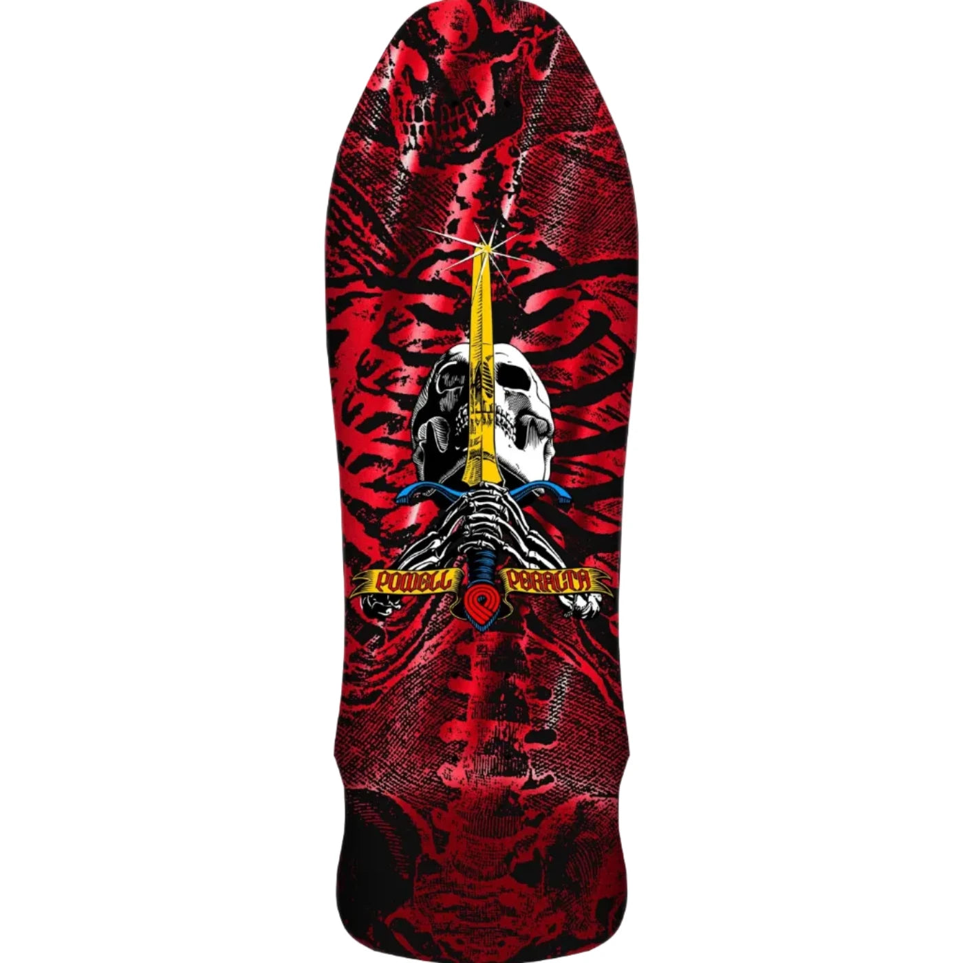 Powell Peralta OG Geegah Skull & Sword Reissue Deck 9.75" - Red Foil