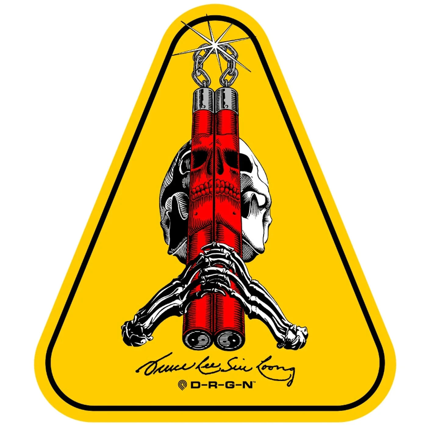 Powell Peralta Bruce Lee X Skull & Nunchuck Sticker