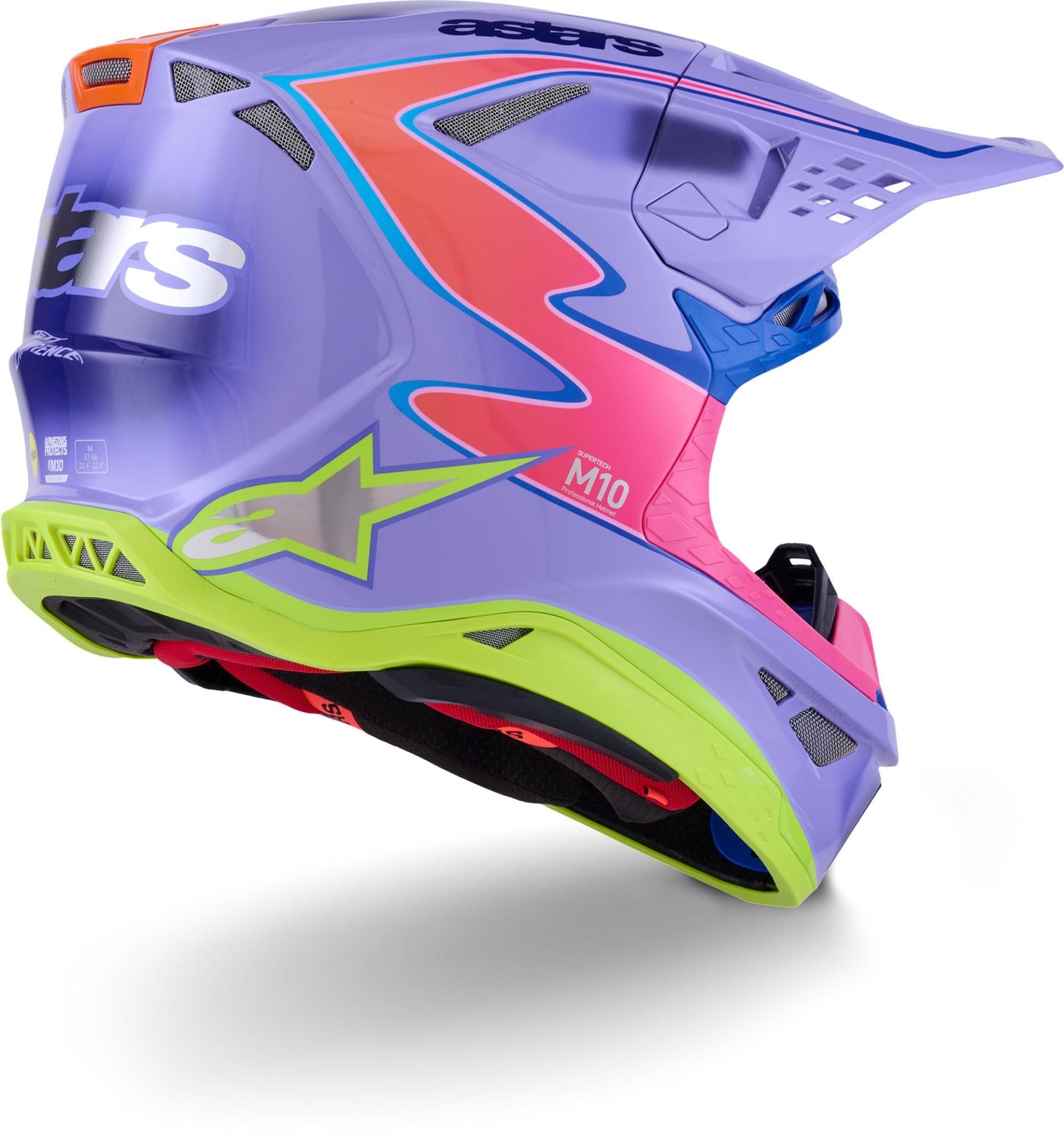 Alpinestars S-M10 Jett Lawrence R01 Replica Helmet - Purple/Pink/Fluo Yellow