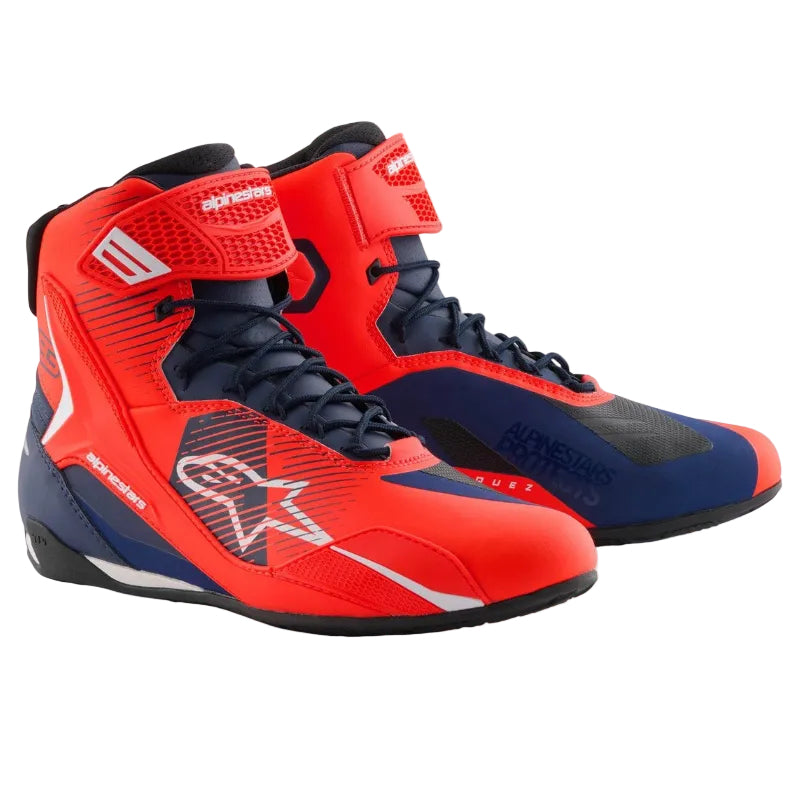 MM93 Faster-4 Shoes - Red Fluo/Dark Blue