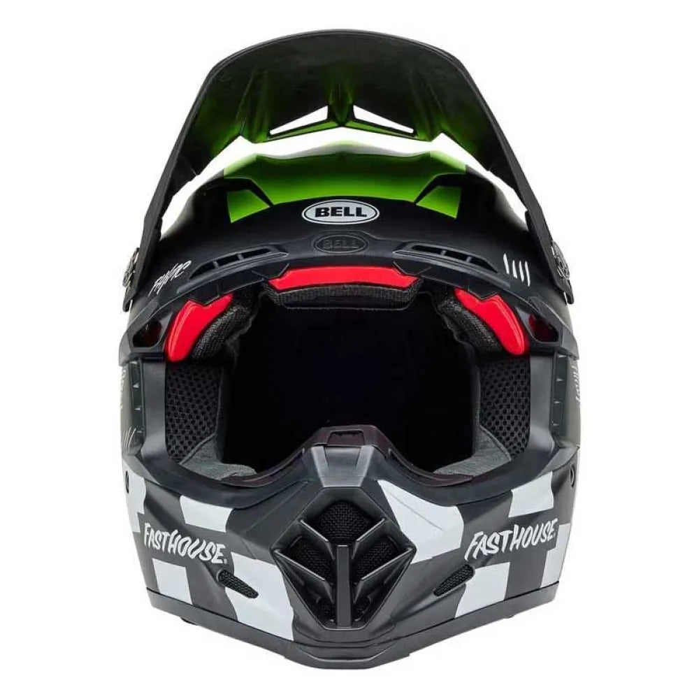 Bell Moto-9s Flex Helm Fasthouse Smoke Bomb - Matglanzend Zwart/Hi-Viz Geel