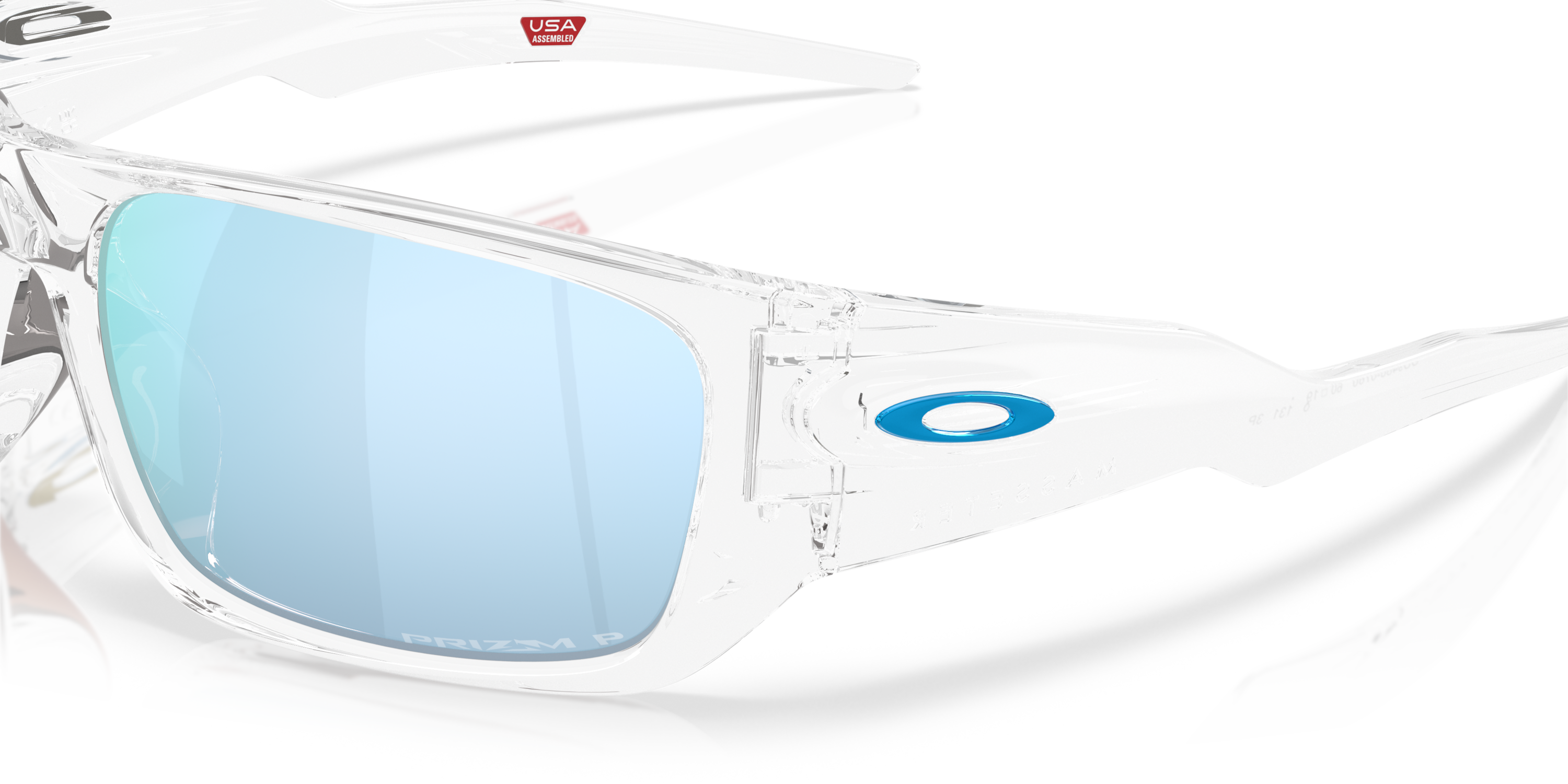 Oakley Masseter Prizm Deep Water Polarized Lens, Polished Clear Sunglasses