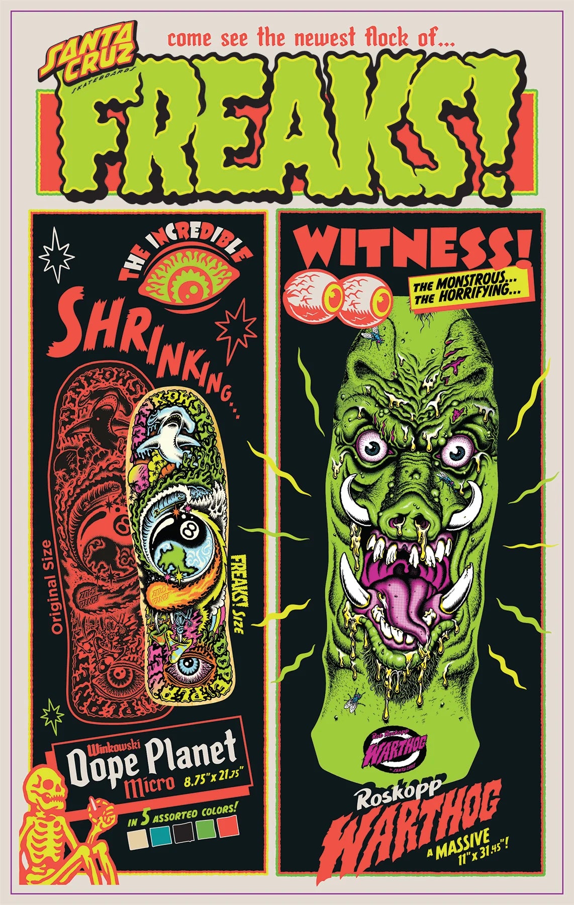 Planche de skateboard Roskopp Warthog Freaks 11,00 po x 31,445 po