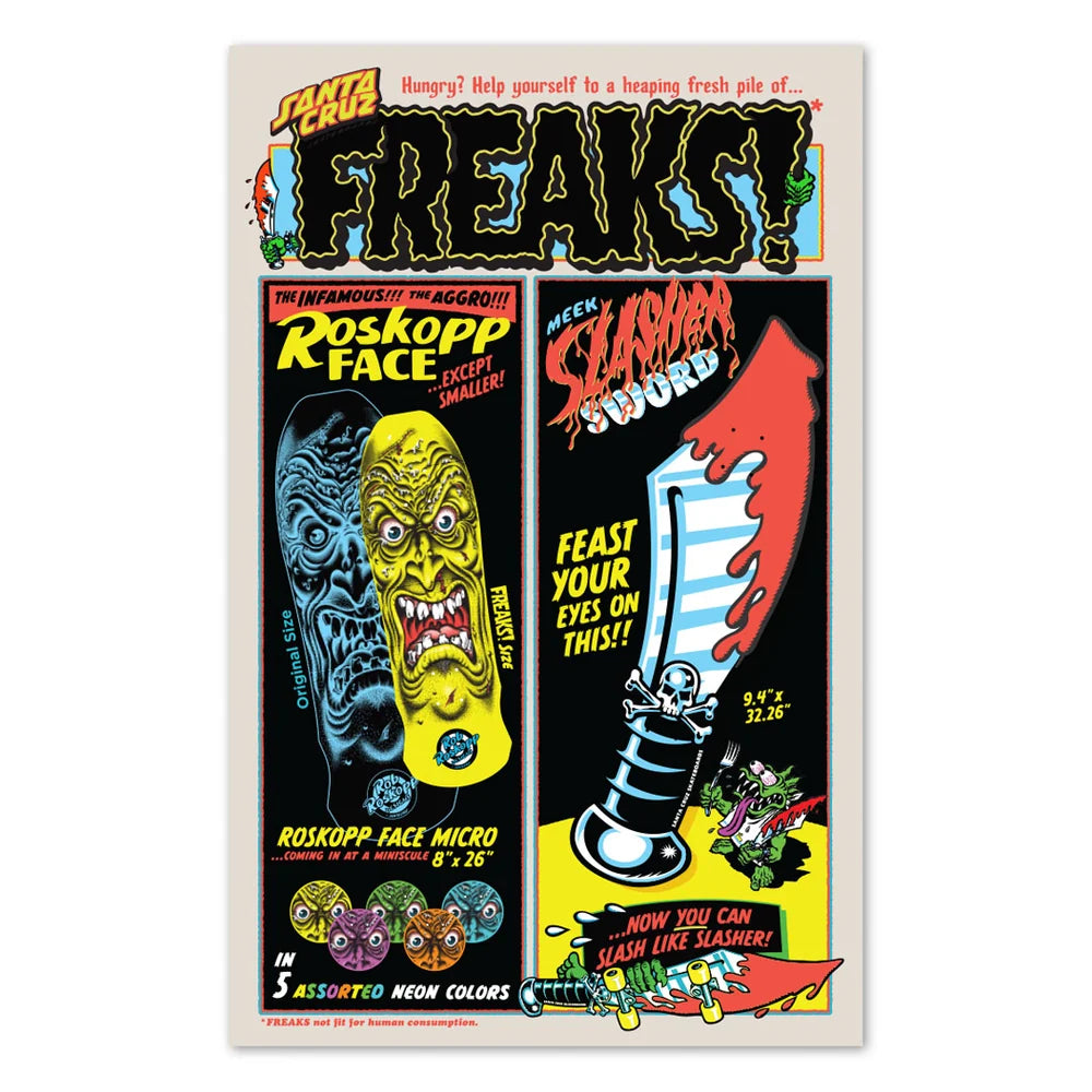 Santa Cruz Keith Meek Slasher Sword Freaks Skateboard Deck 9.4in