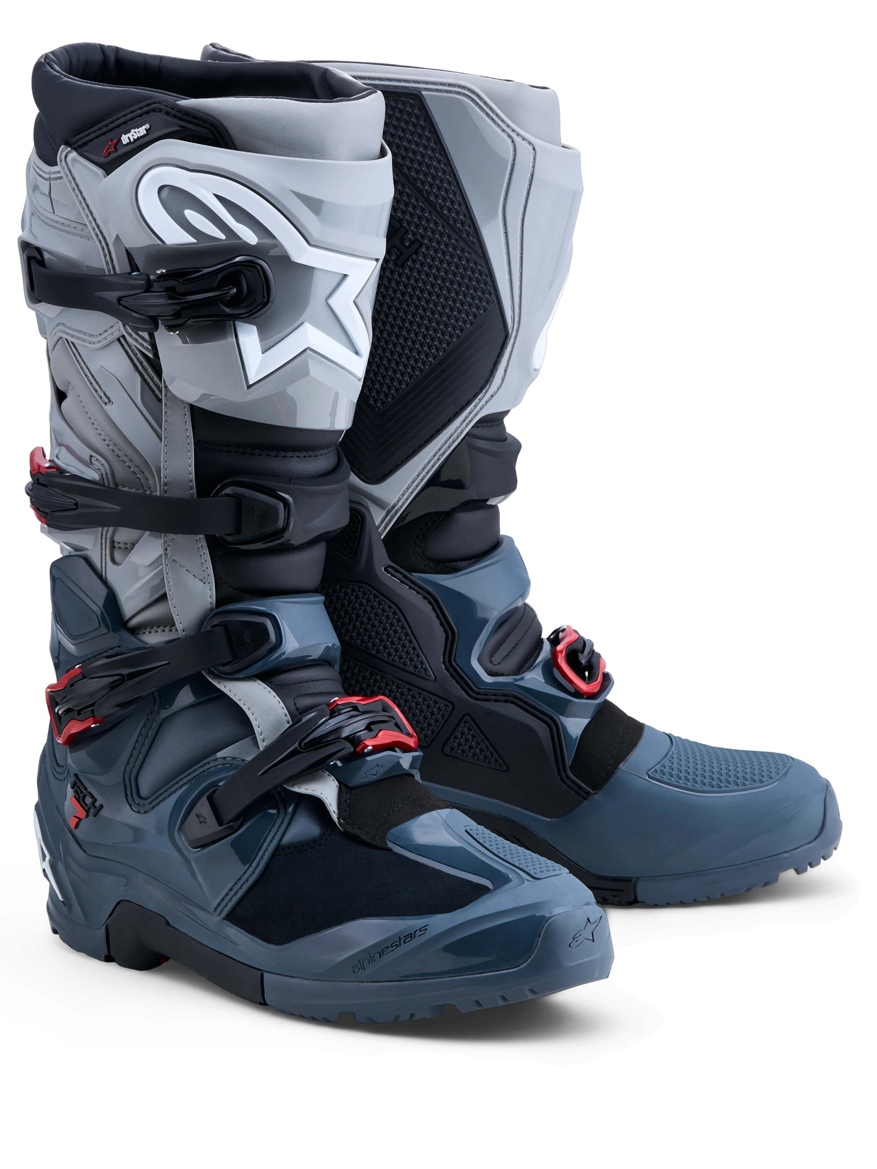 Alpinestars Tech 7 Enduro Drystar® Boots - Dark Gray/Mid Gray/Bright Red