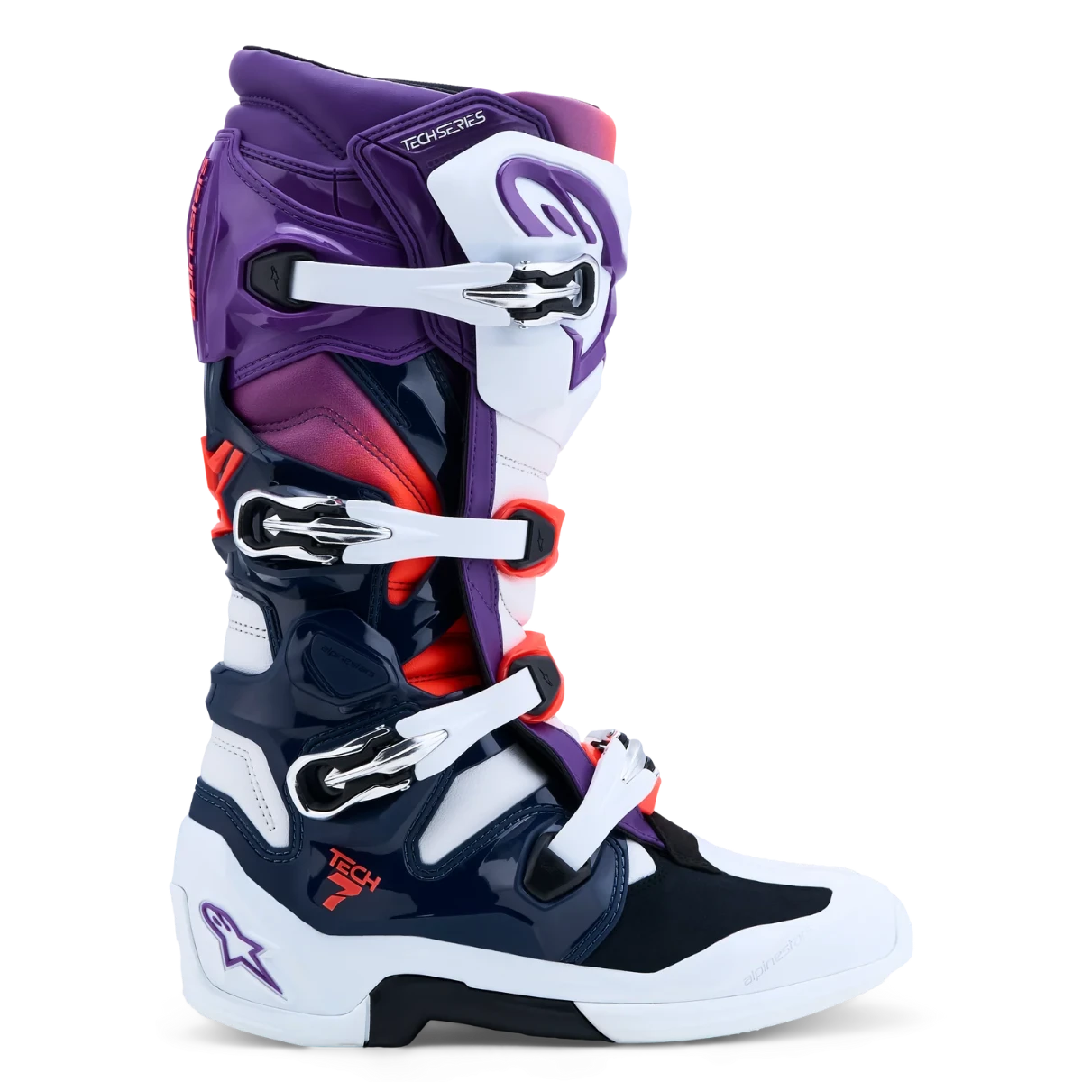 Alpinestars Tech 7 Motocross Boots - Purple White Dark Blue Red Fluo
