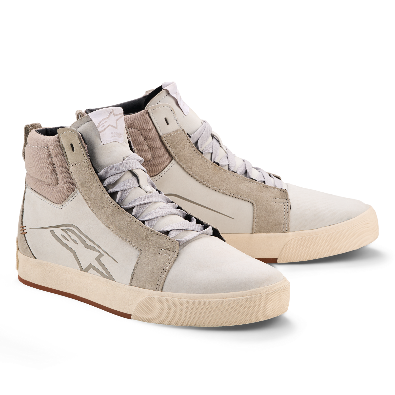 Alpinestars Ride-63 Leather Riding Shoes - Off White/Cool Gray/Gum