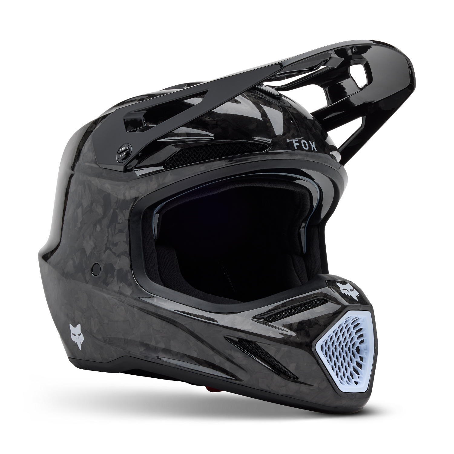 Fox V3 RS Carbon Solid Black Helmet