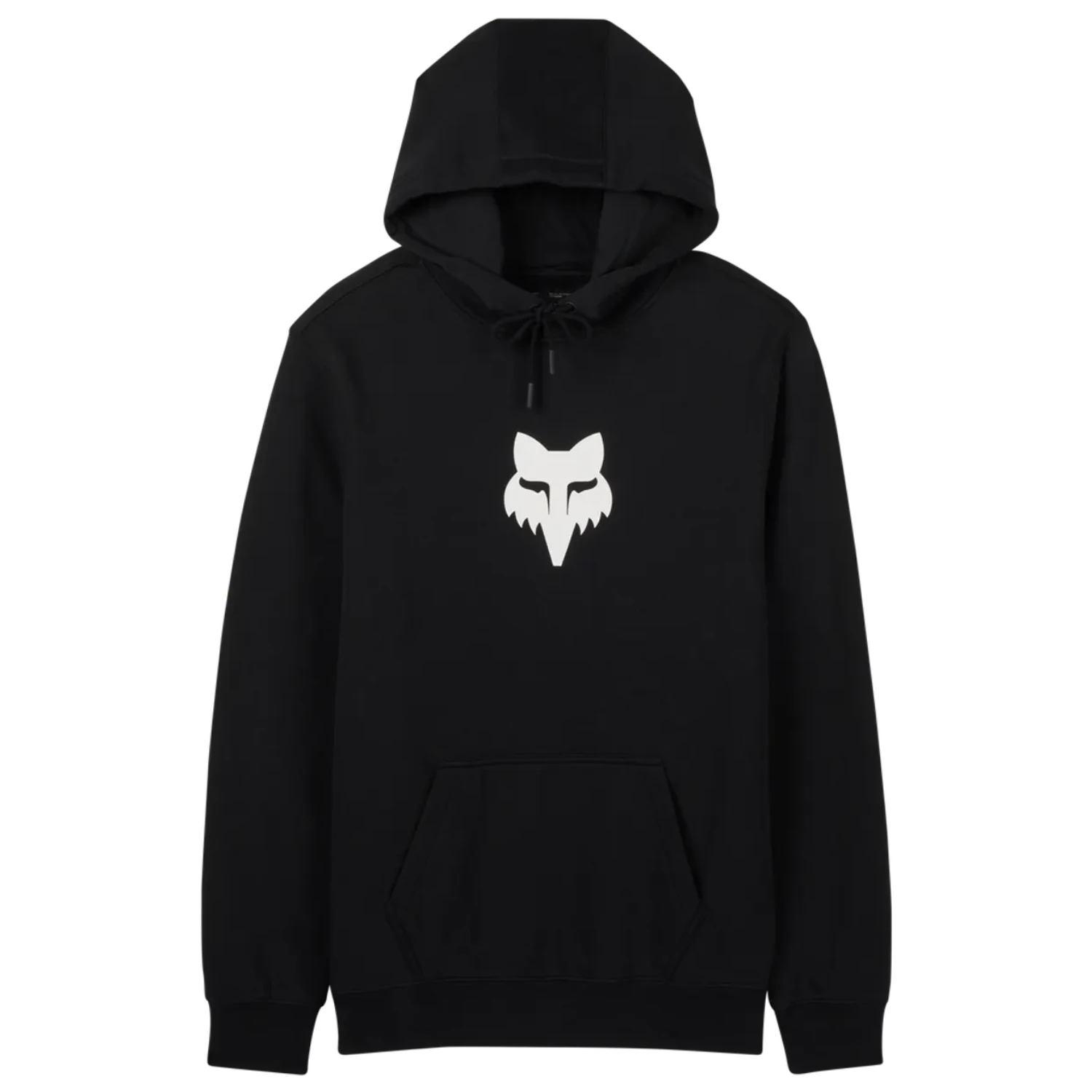 Fox Head Pullover Hoodie Fleece - Black