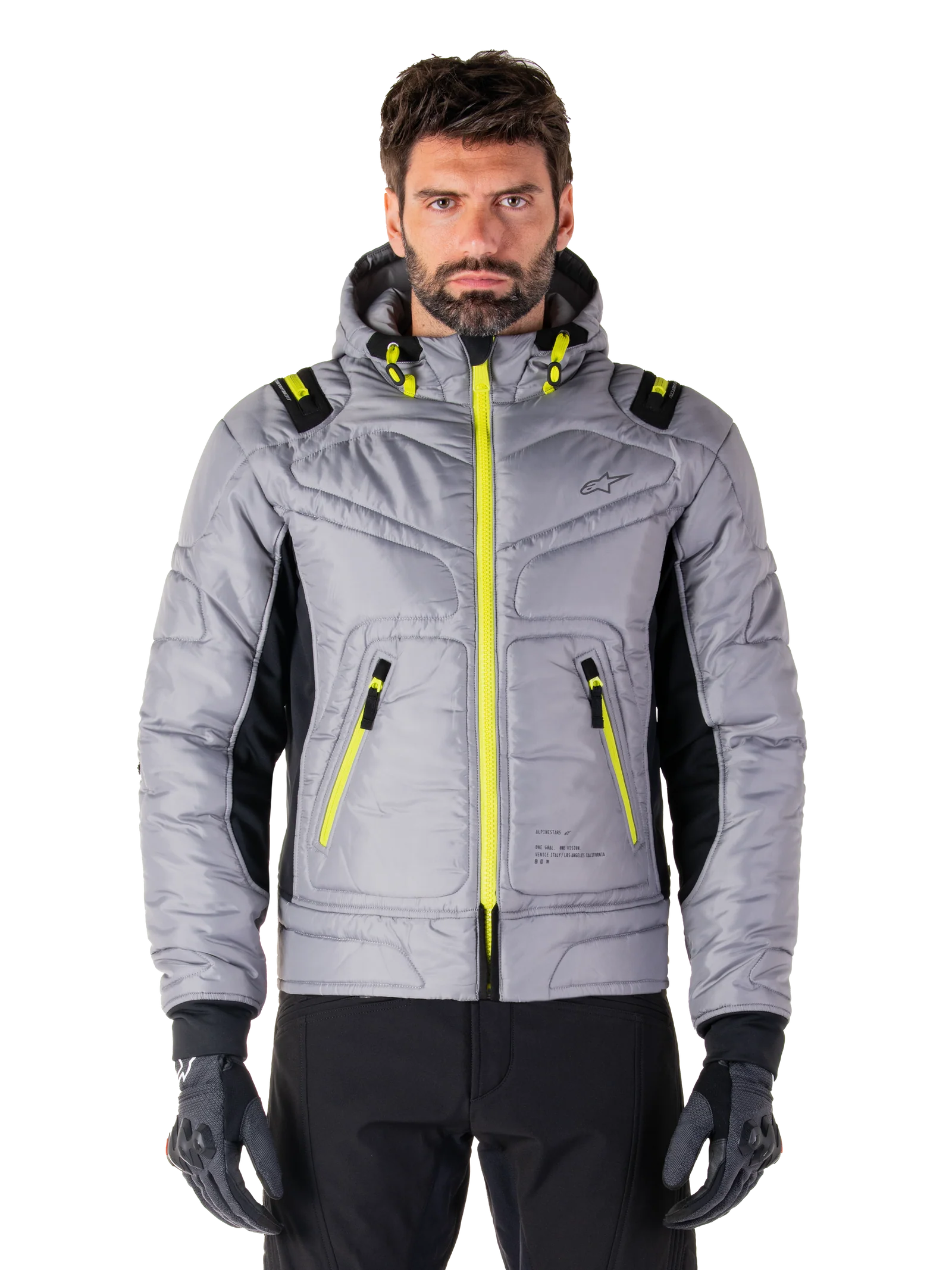 Veste imperméable Mohobbs - Gris lunaire/Vert citron 