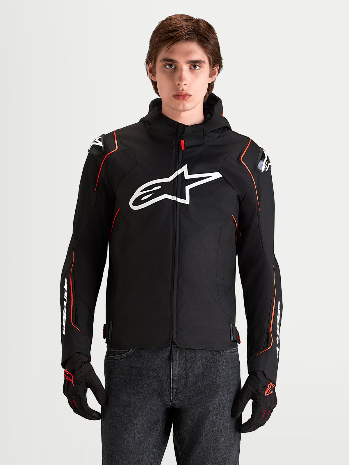 Alpinestars Zaca V2 Waterproof Jacket - Black/Red Fluo