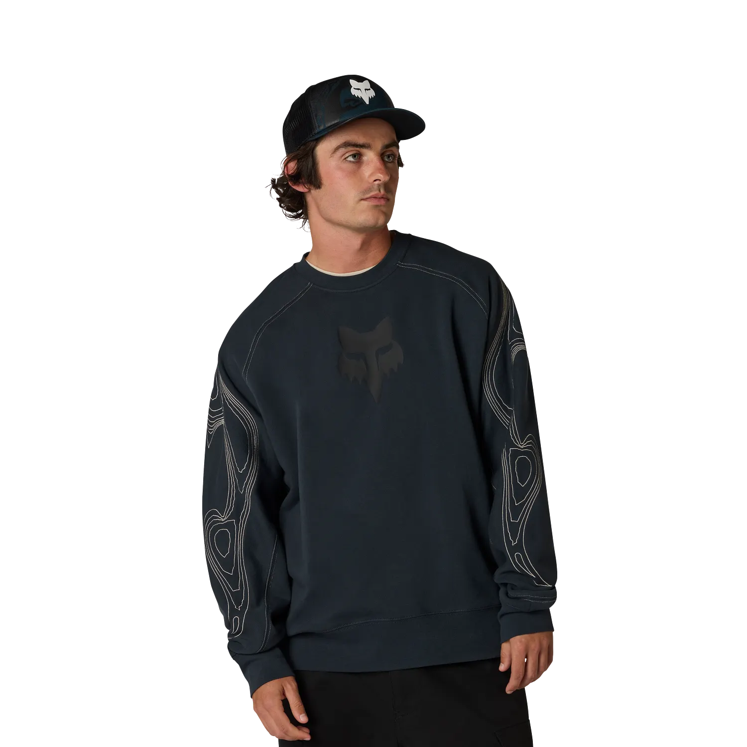 Molleton ras du cou Fox Vision - Bleu galaxie