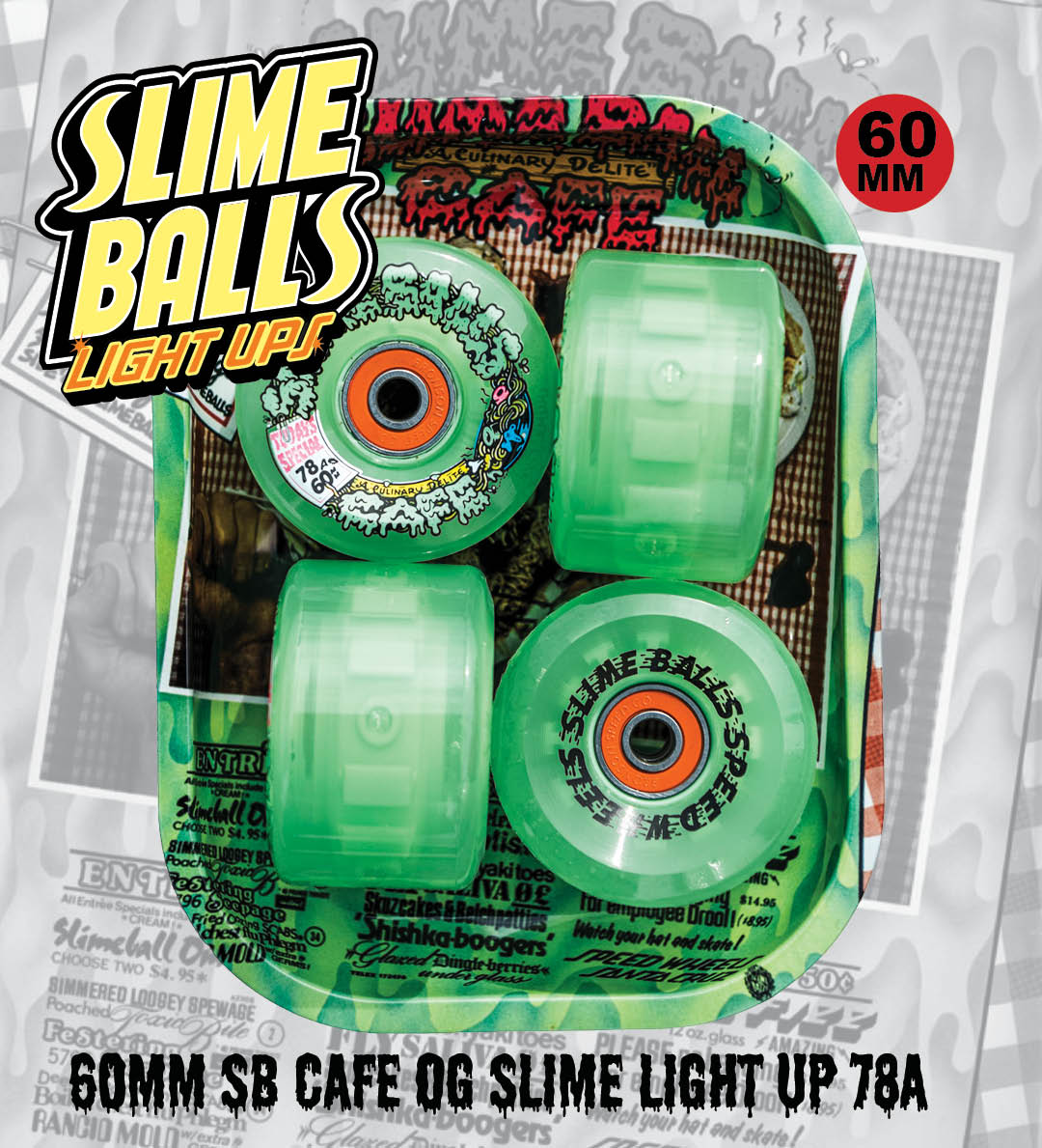 Slime Balls 60mm SB Cafe OG Slime Light Up 78a Wheels