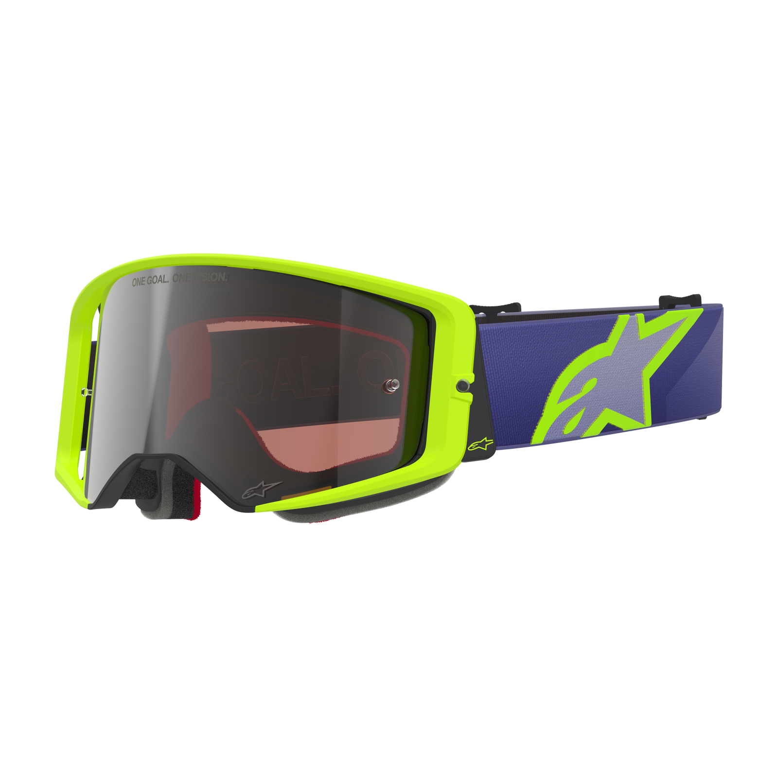 Alpinestars Supertech Vision skibril - Paars Geel Fluor/Spiegel Zilver