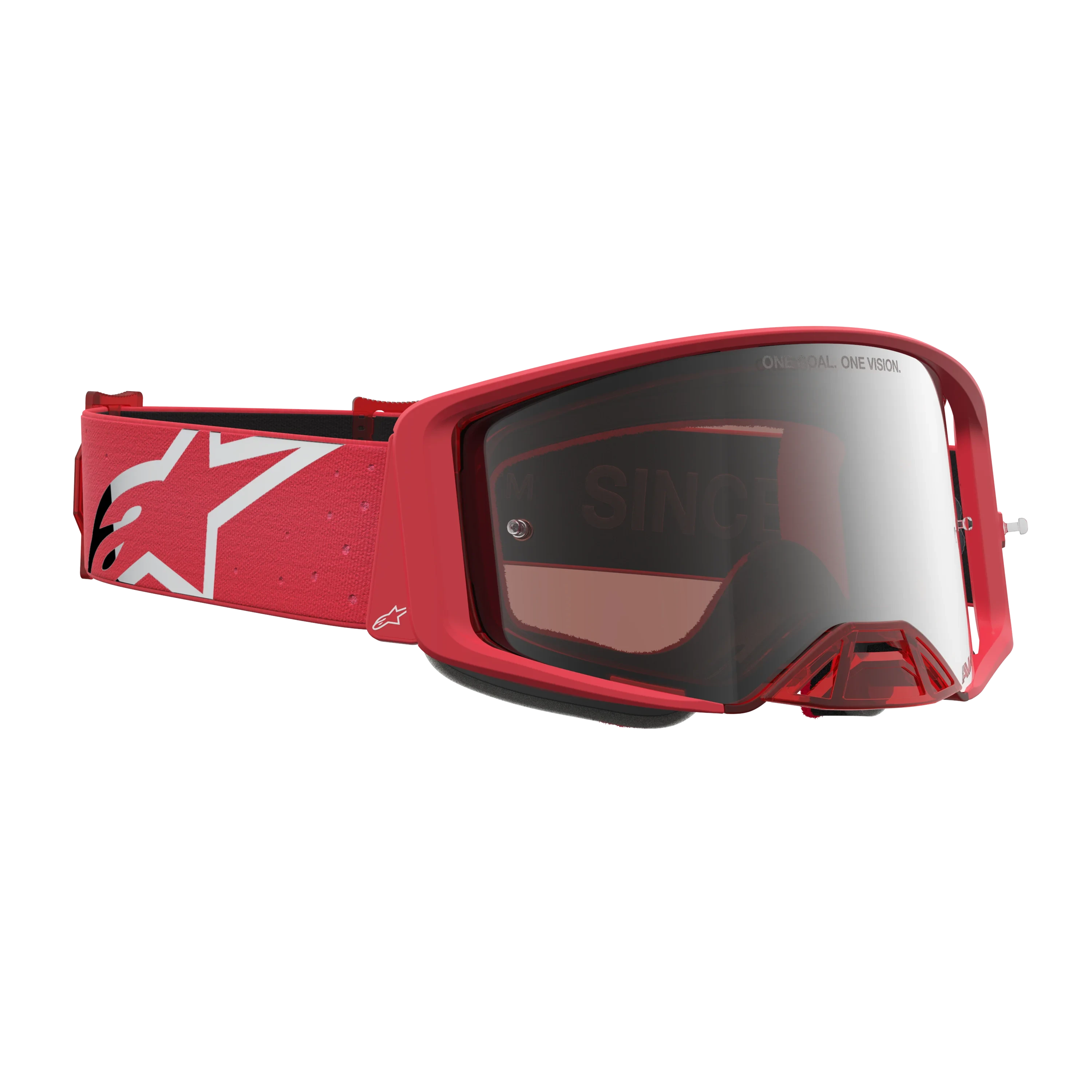 Alpinestars Supertech Vesta Goggle - Red Fluo/Chrome/Mirror Silver