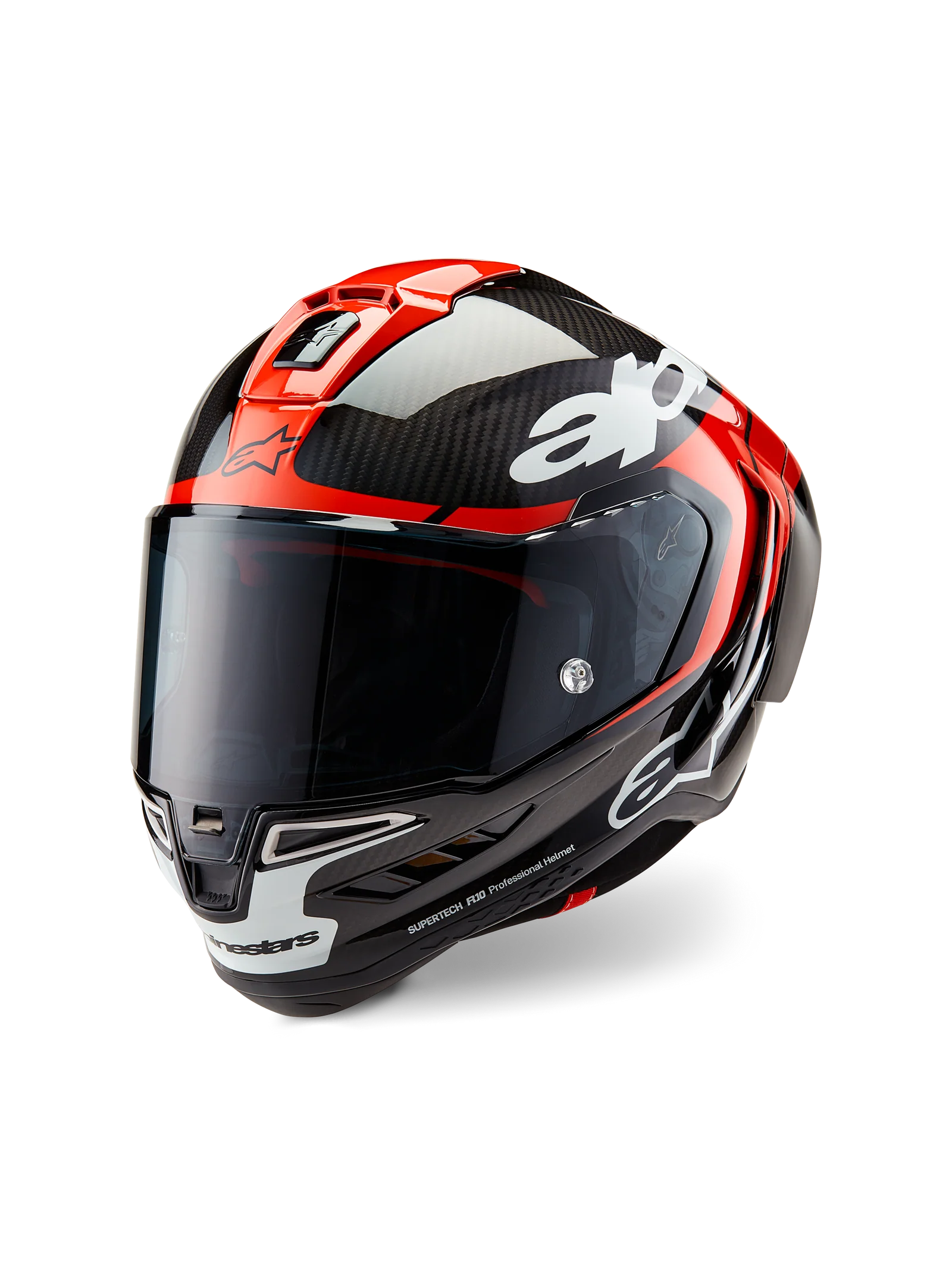 Alpinestars Supertech R10 Element Helmet - Black/Carbon Bright Red/White Glossy