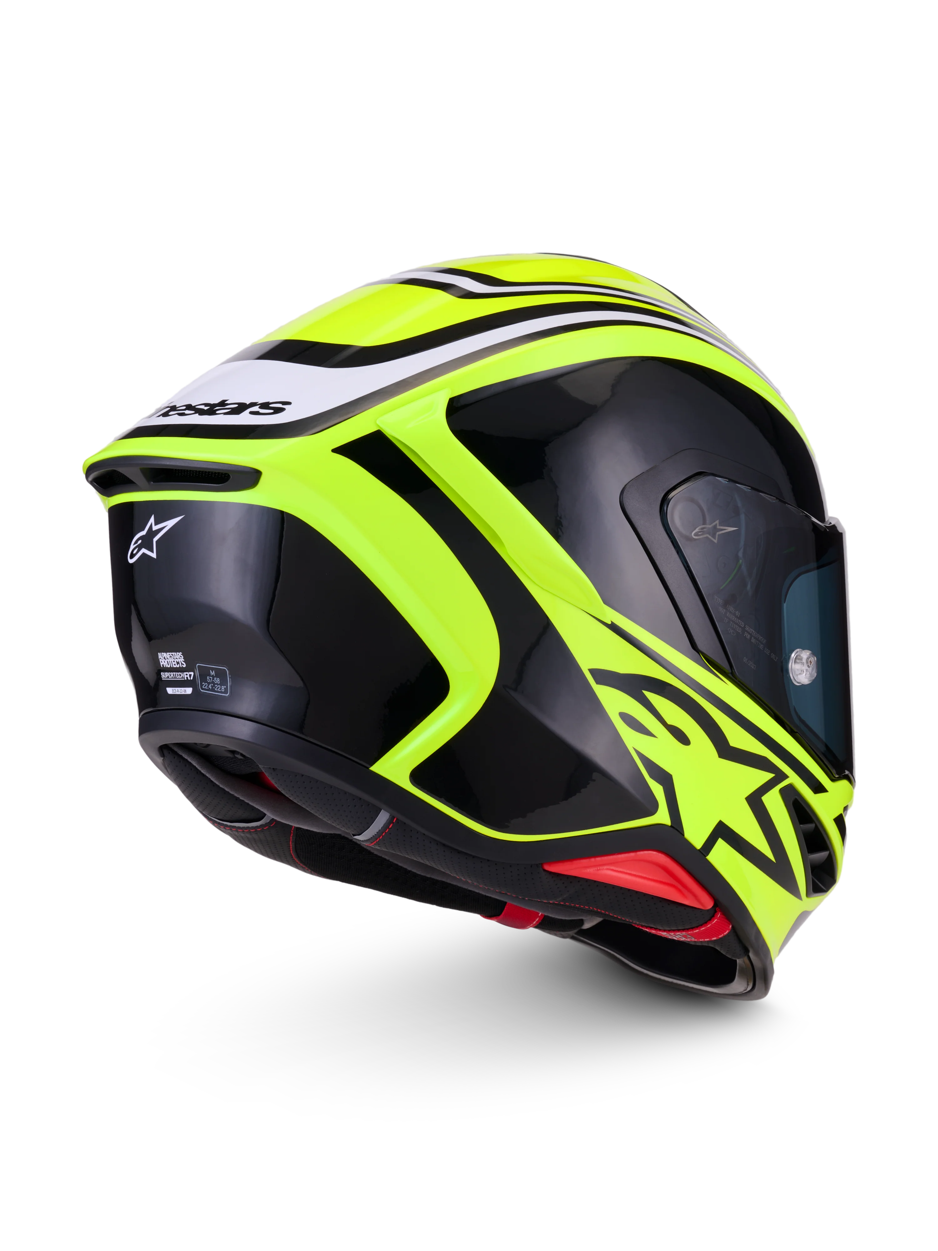 Alpinestars S-R7 Zeal Helmet - Yellow Fluo/Black/White Glossy