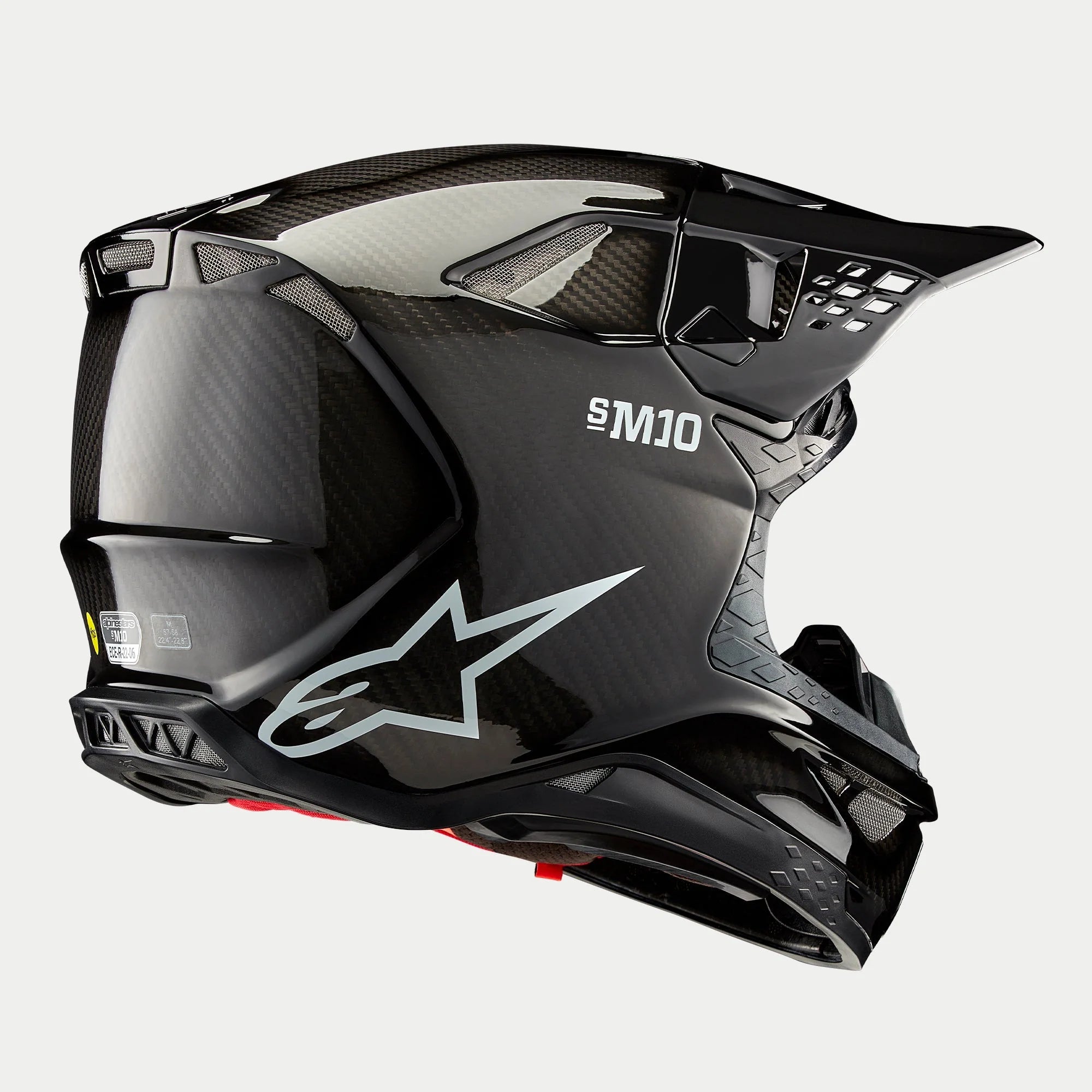 Alpinestars Supertech S-M10 Solid Helmet - Black/Glossy Carbon
