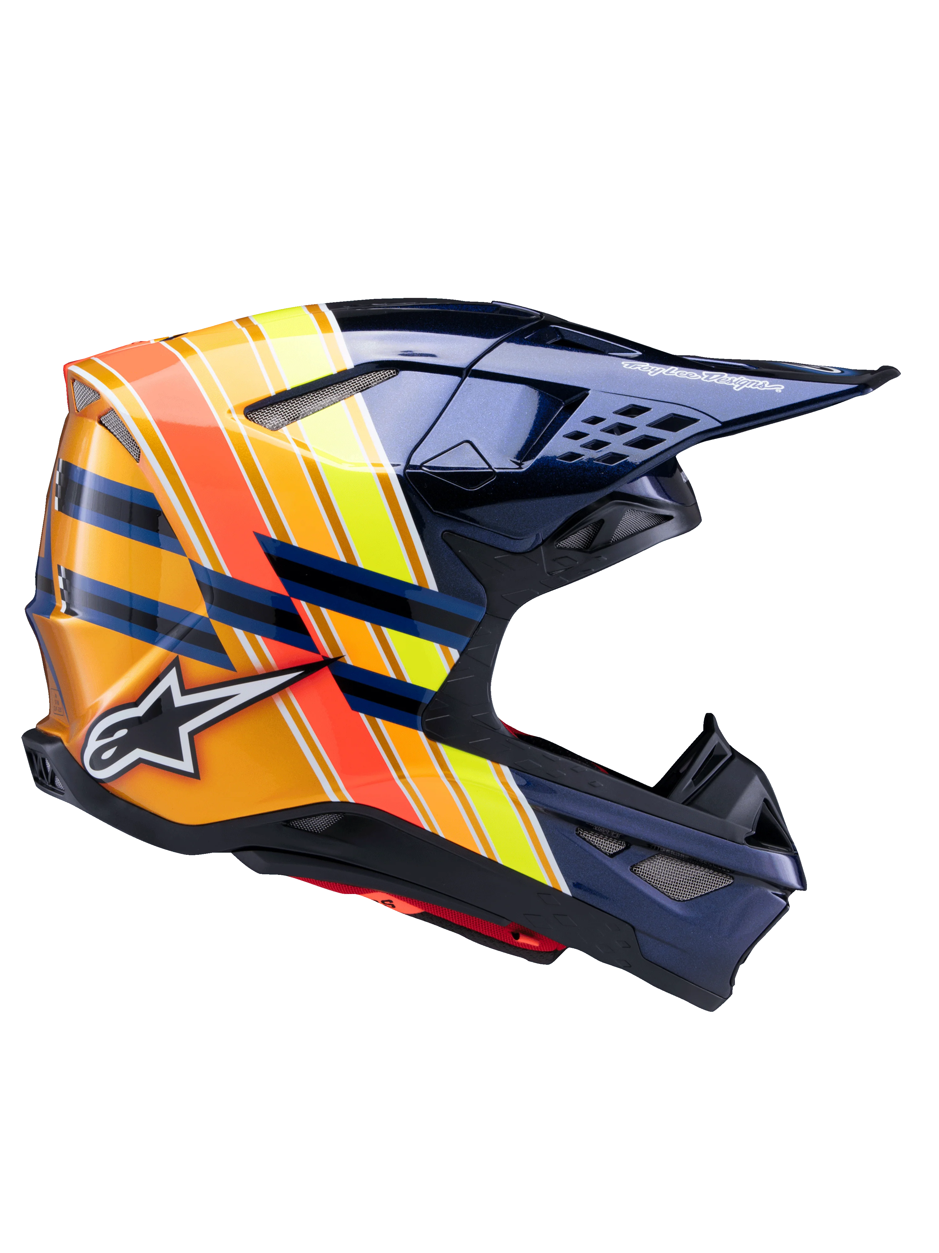Alpinestars S-M10 TLD Edition Helmet - Dark Blue/Orange/Yellow Fluo/Red