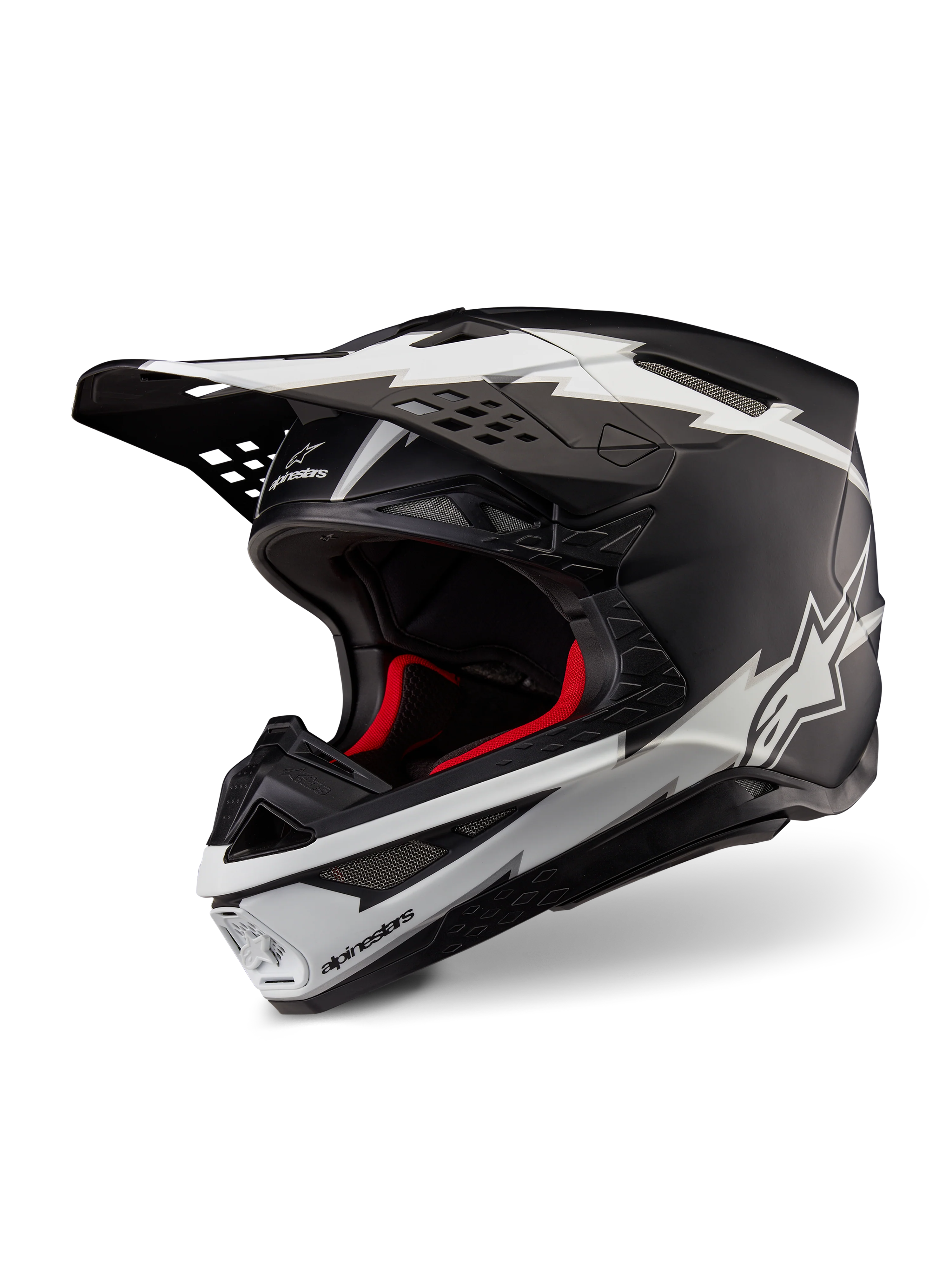Alpinestars S-M10 Ampress Helmet - Black/White Matt