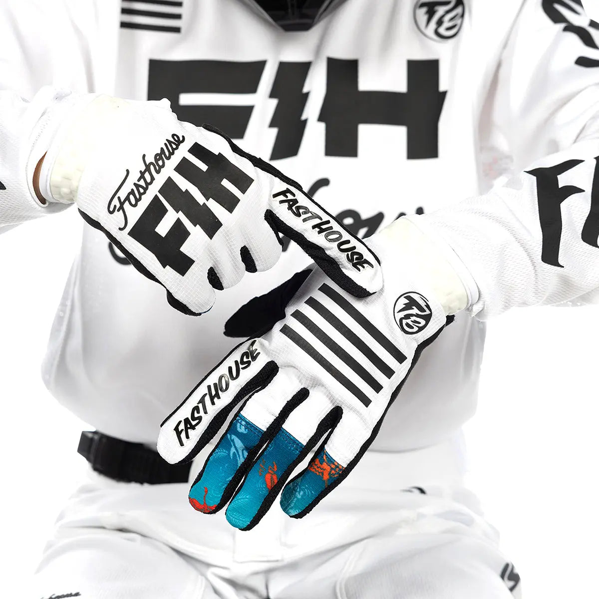 Fasthouse Saguaro TB Island Hopper Gloves - White
