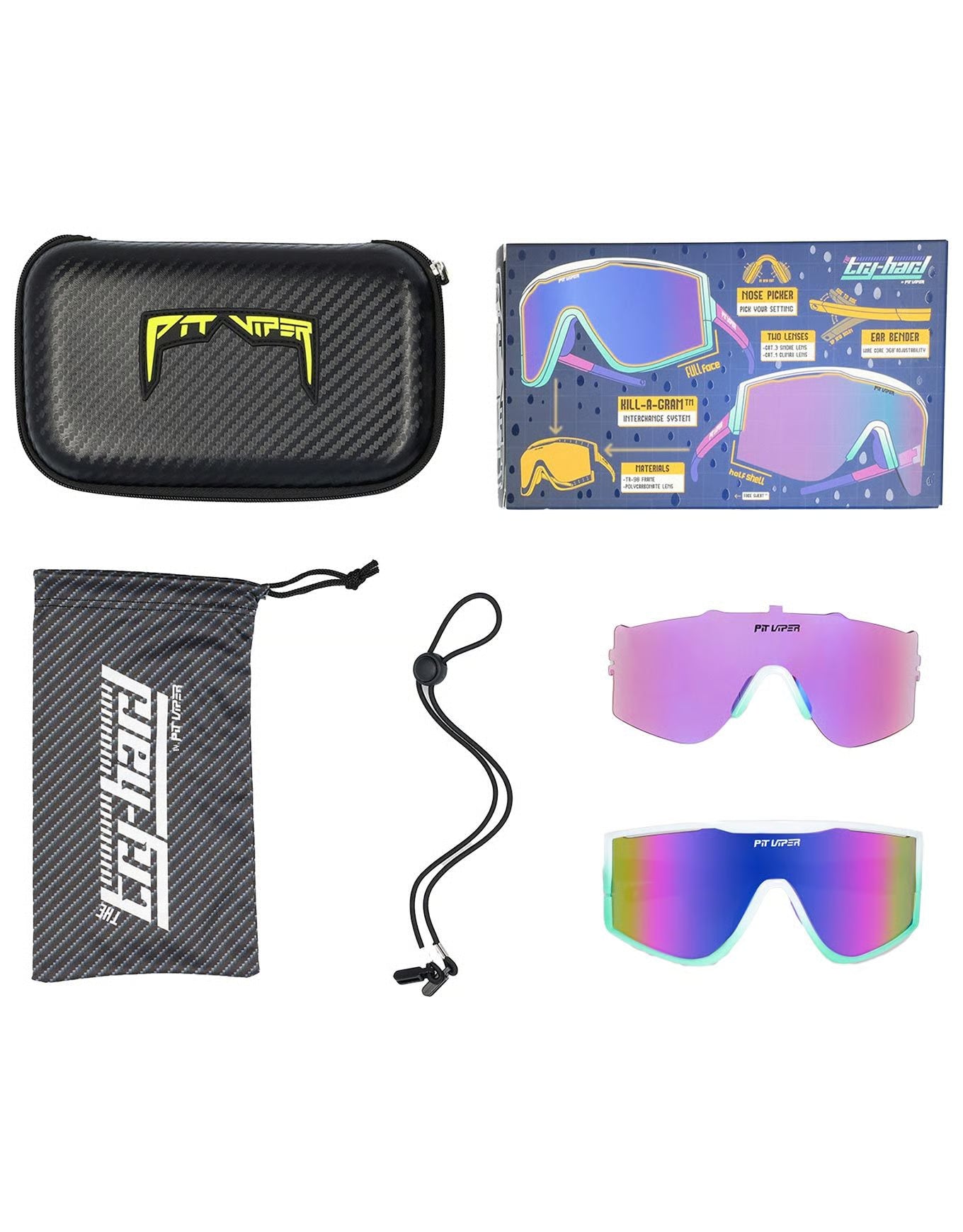 Pit Viper The Try-Hard The Bonaire Breeze - Blue/Purple Revo Lens Sunglasses