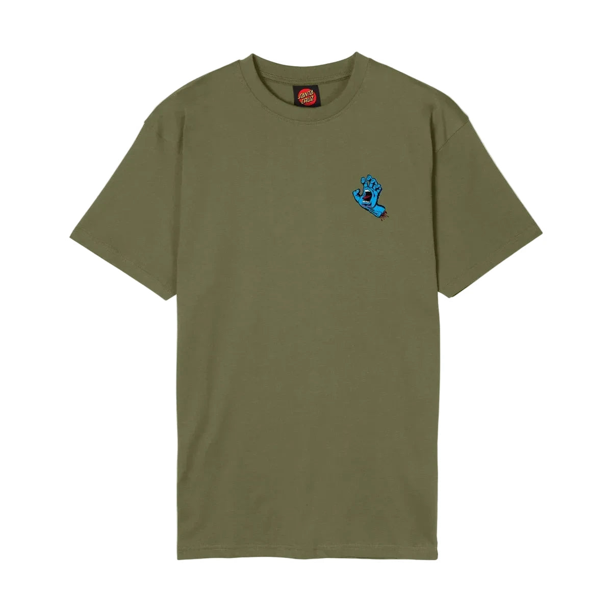 Santa Cruz Screaming Hand Chest Tee - Deep Olive